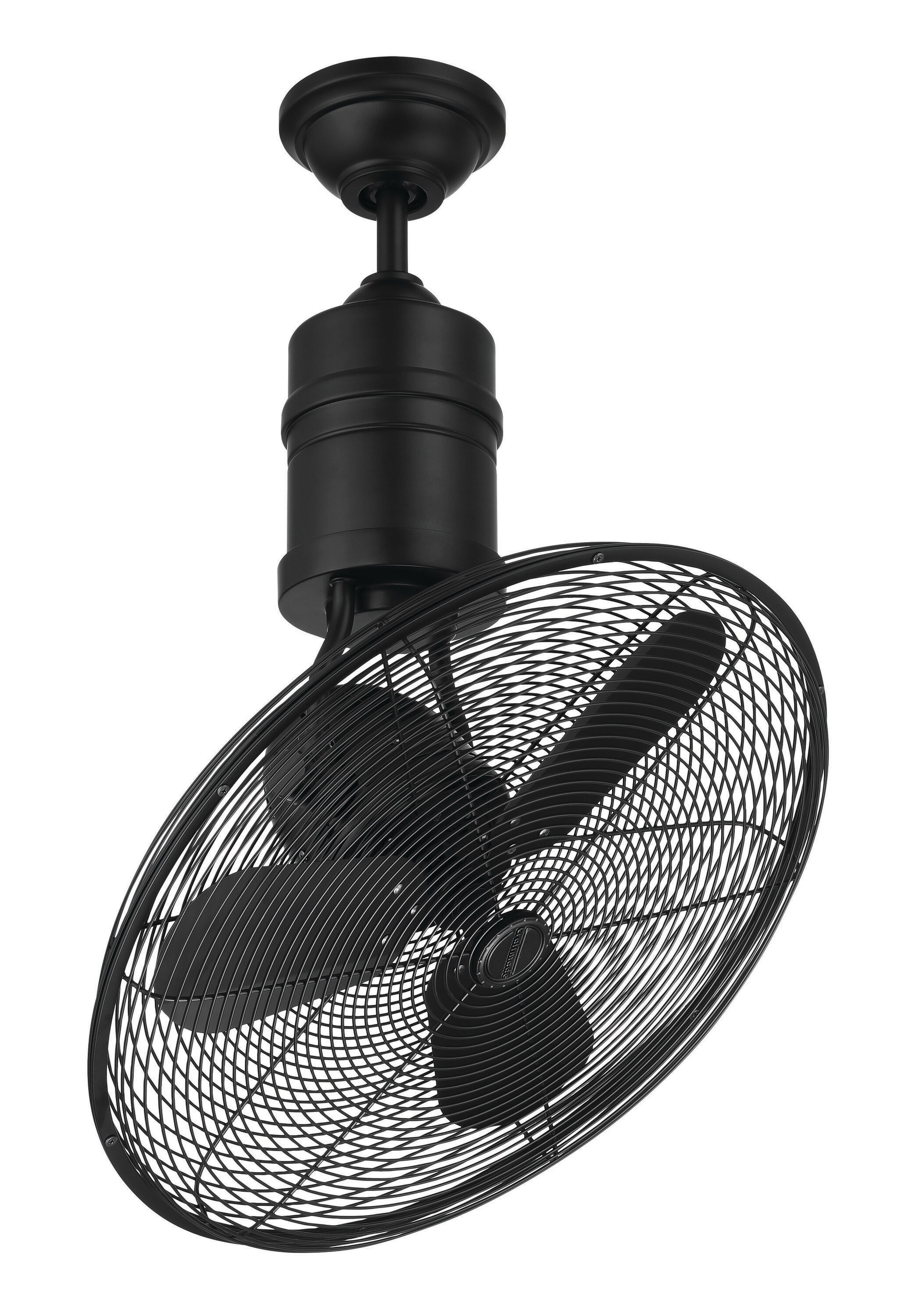 Bellows III 18'' Flat Black Industrial Ceiling Fan with Remote