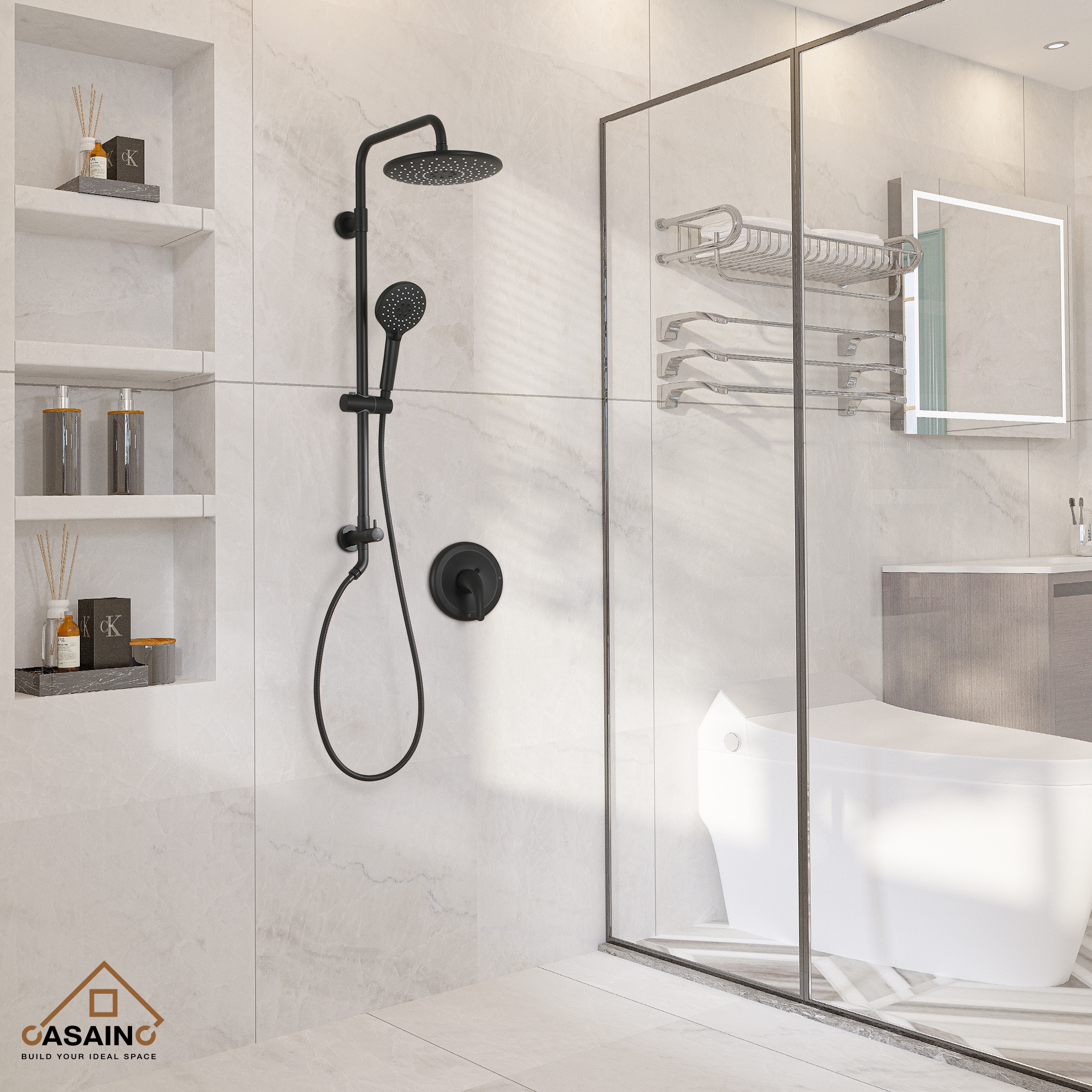 CASAINC CS1913-MB Showerhead-Bar-Panels - View #4