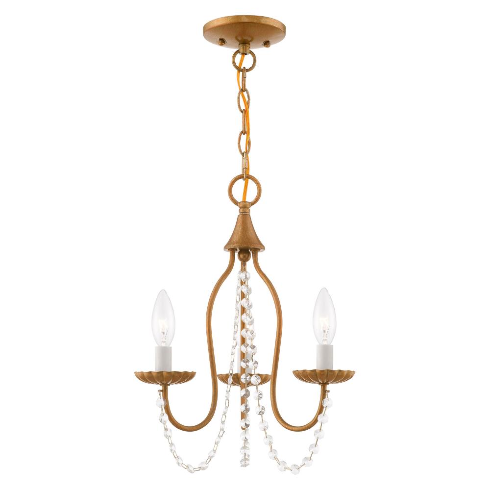 Livex Lighting 40793-48 Alessia 3 -Light Antique Gold Traditional Crystal For Use in Bathrooms, Bedrooms, Dining Rooms, Foyers, Kitchens, Living Rooms Chandelier