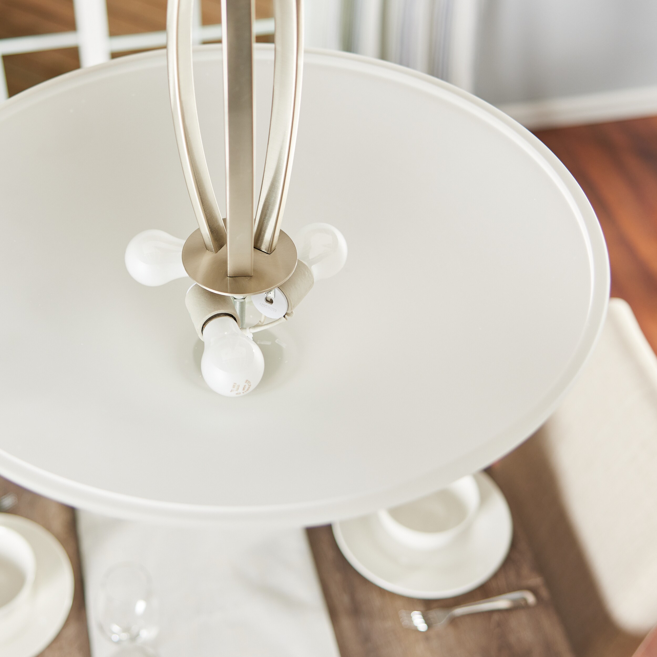 Transitional Metcalf 3-Light Indoor Pendant in Brushed Nickel with Satin Etched Glass