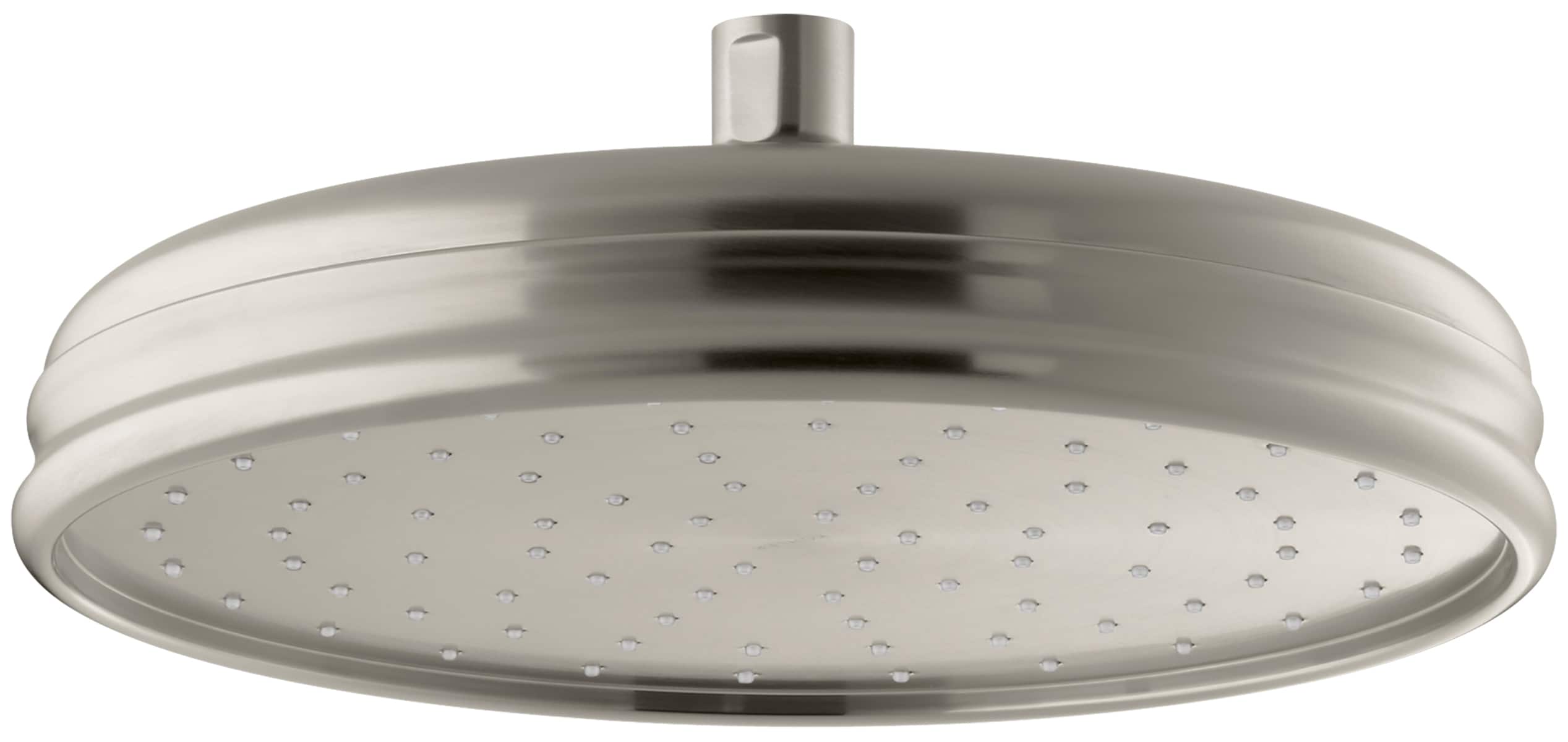KOHLER K-13693-G-BN 1.0 -Settings Vibrant Brushed Nickel 10.0-in Round Fixed Rain Shower Head 1.75 GPM