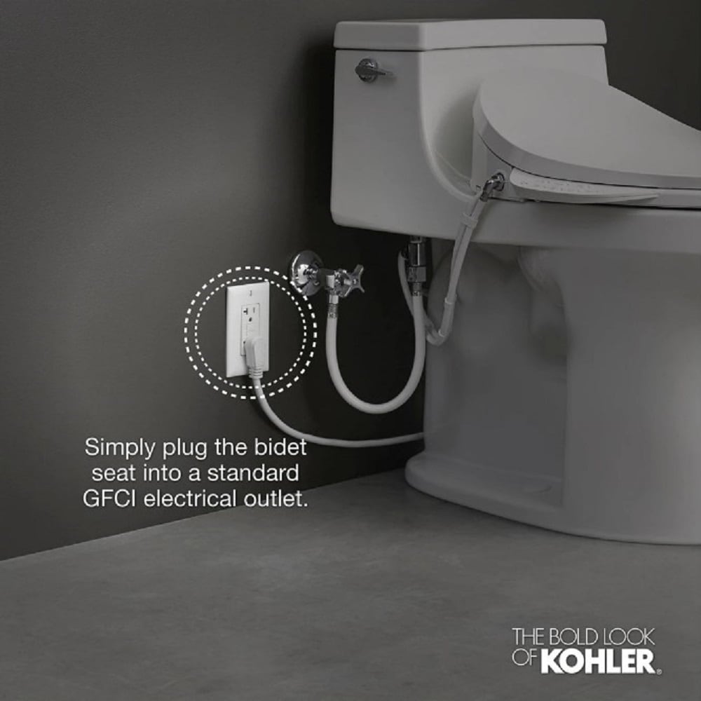 KOHLER PureWash E820 Plastic White Elongated Soft Close Heated Bidet ...