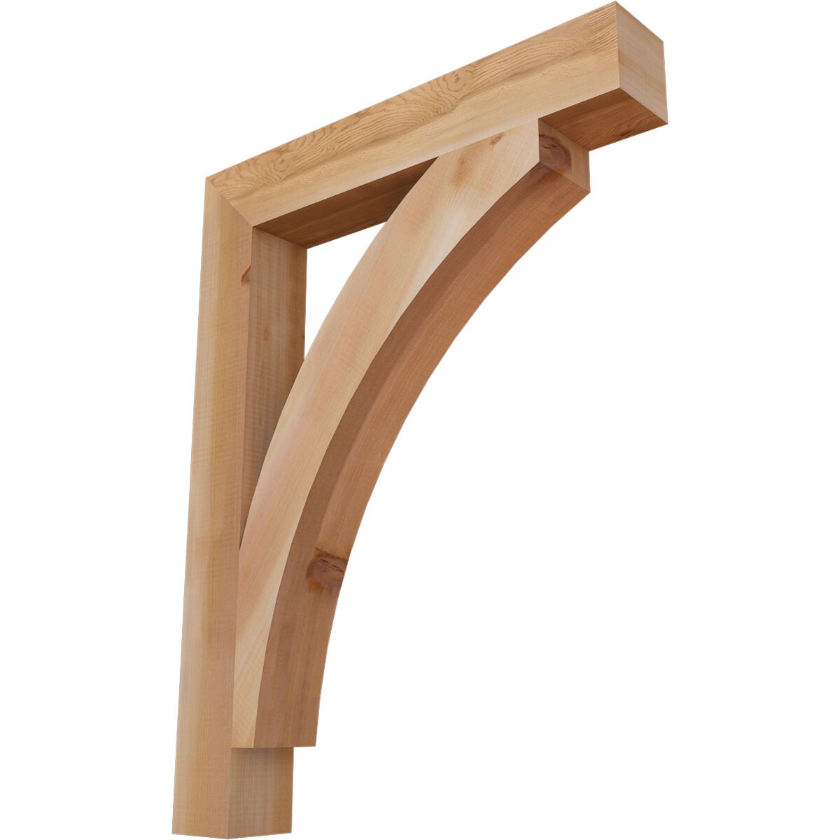 Ekena Millwork BKT04X26X34THR05SWR Thorton block smooth 3-1/2-in x 26-in x 34-in Western red cedar Brown Wood Standard bracket