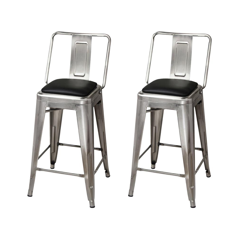 gunmetal bar stools with back