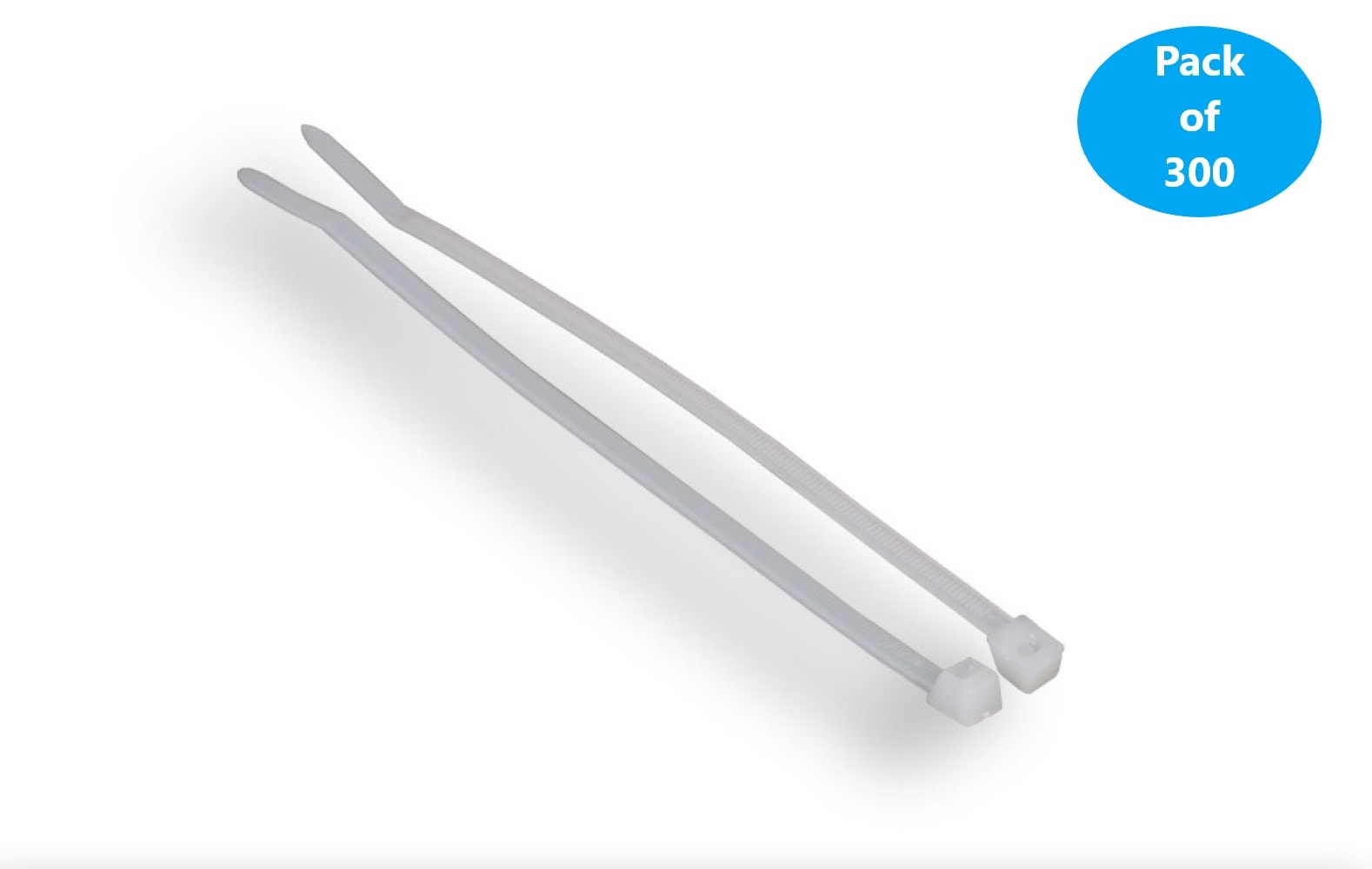 Micro Connectors 14-in Plastic Standard zip ties Clear Heat Resistant 300 -Pack