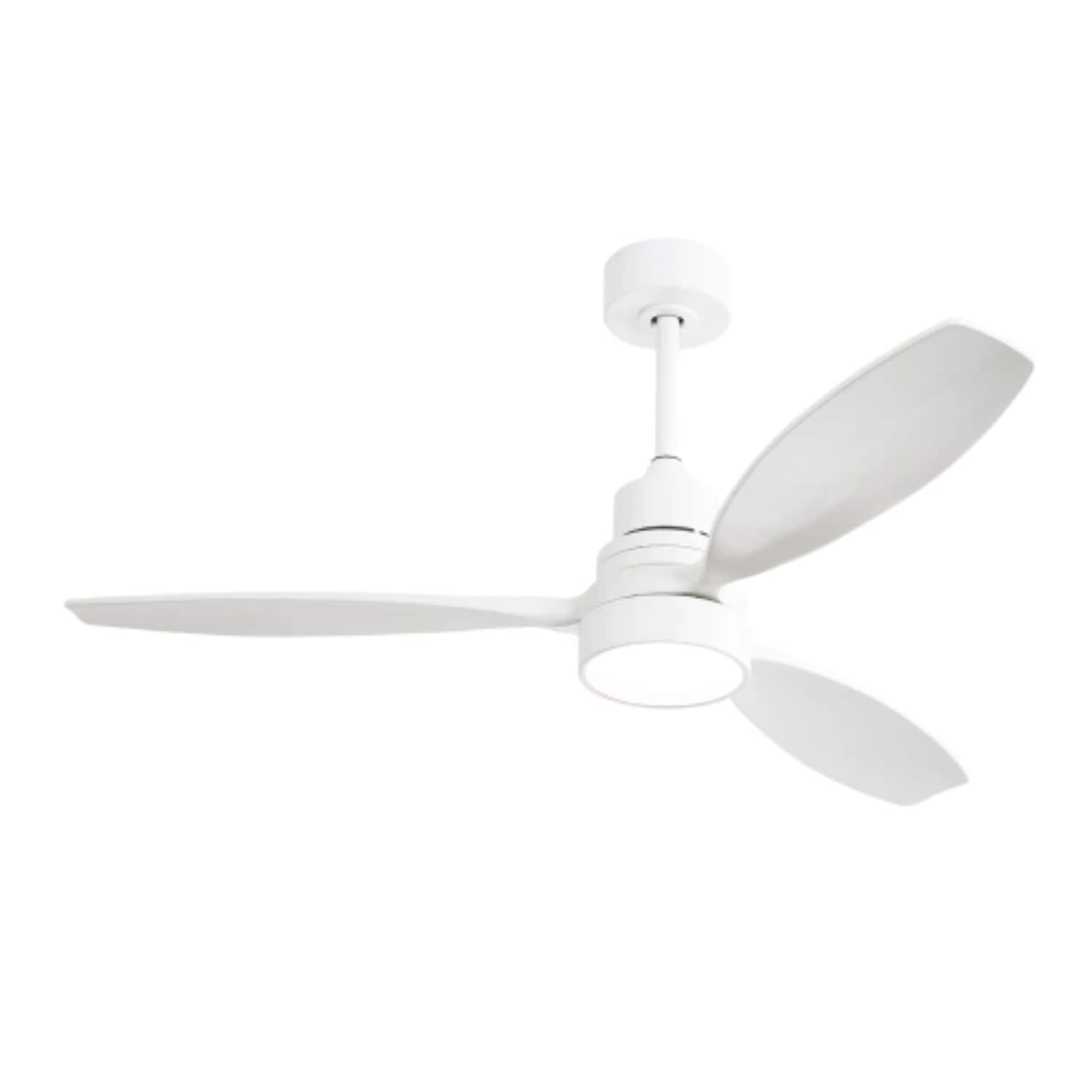 BBLLWJ 52 Inch White with White Blades LED Indoor Ceiling Fan With Light and Remote Control Included 3-Blade