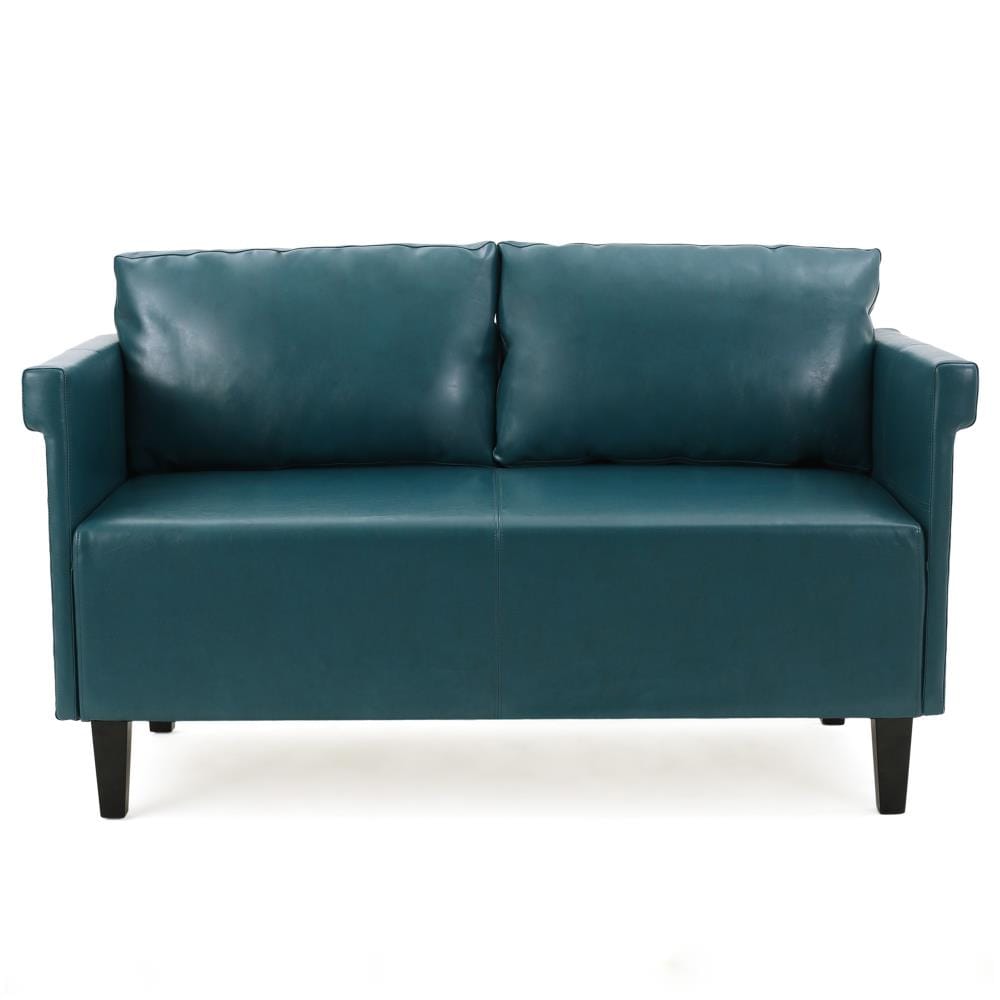 Best Selling Home Decor 299928 Belle rose 54.75-in Modern Teal Synthetic 2-seater Loveseat