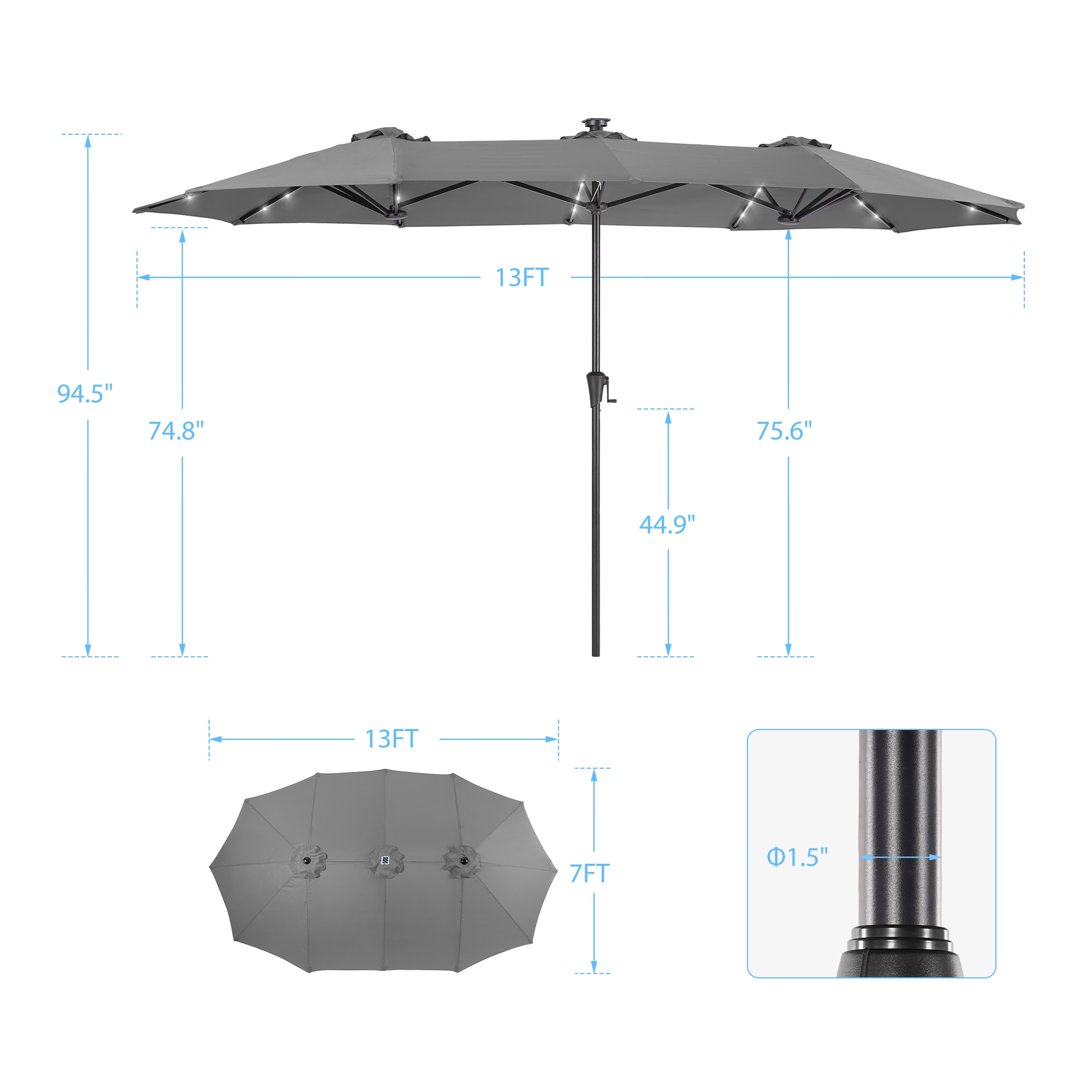 ACEGOSES LW-L3-64-GY Umbrellas-2 - View #2