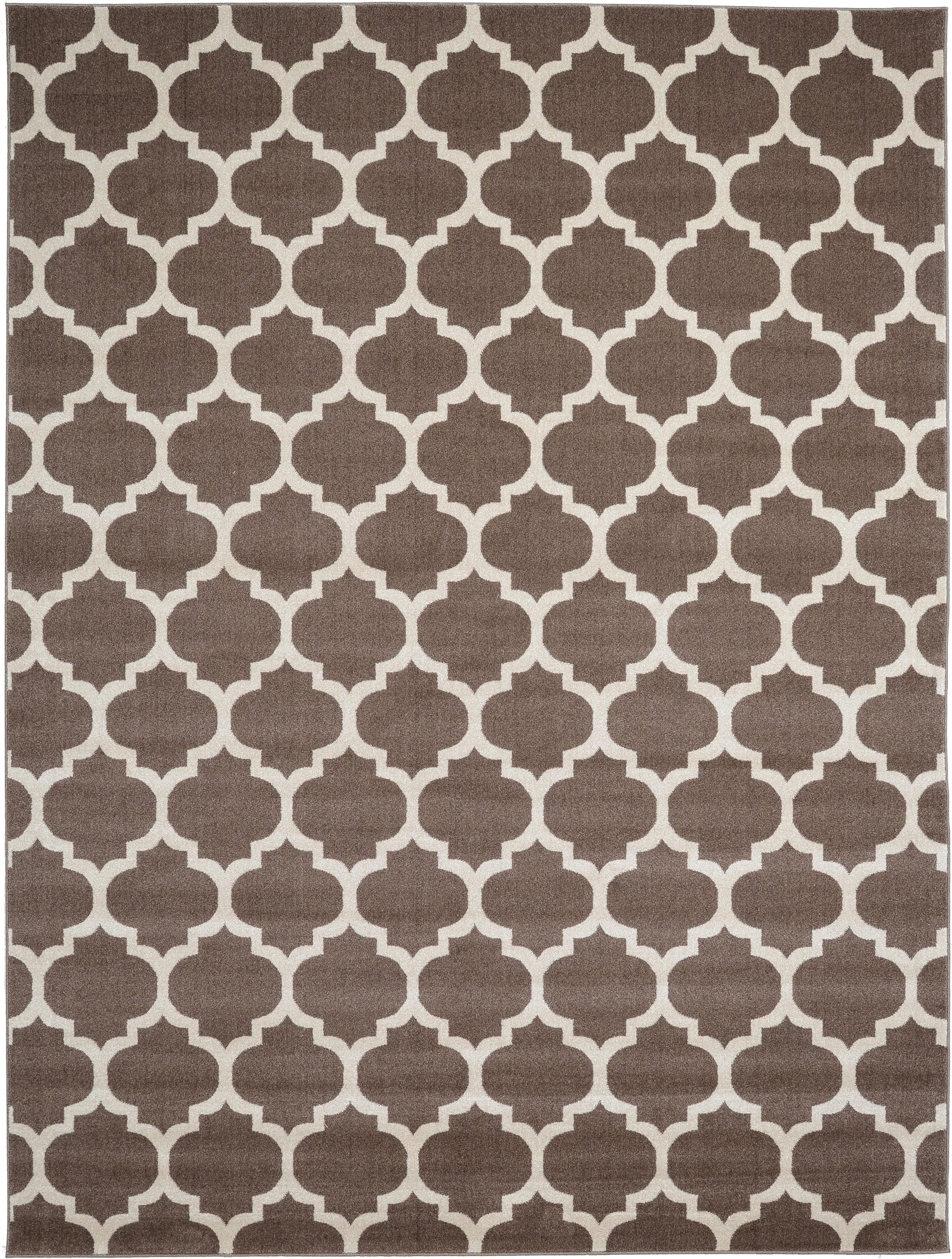 Unique Loom 3128530 Philadelphia Trellis 10 x 13 (ft) Loomed Polypropylene Brown/Beige Rectangular Indoor Geometric Industrial Area rug