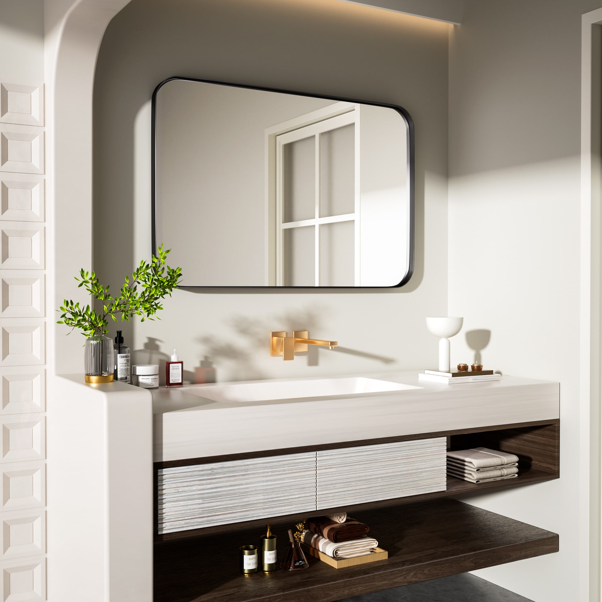 LOVMOR Y-TM2436-B Framed-Bath-Mirrors - View #5
