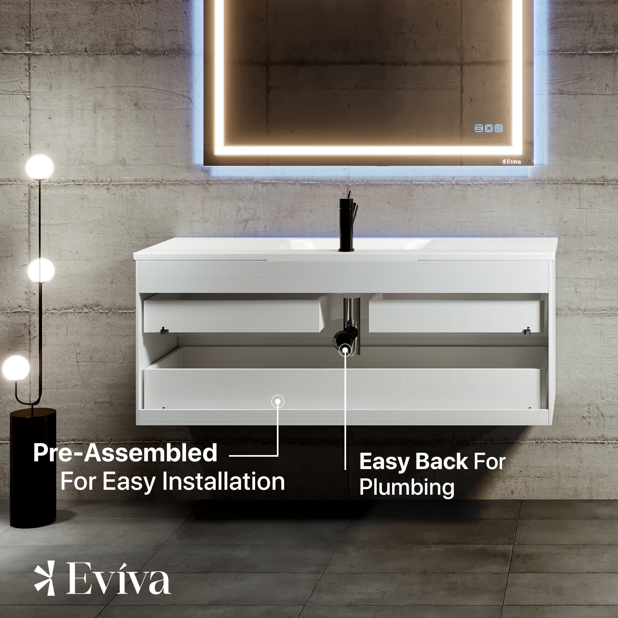 Eviva EVVN547-48MWH-SS Bath-Vanity-Combo - View #6