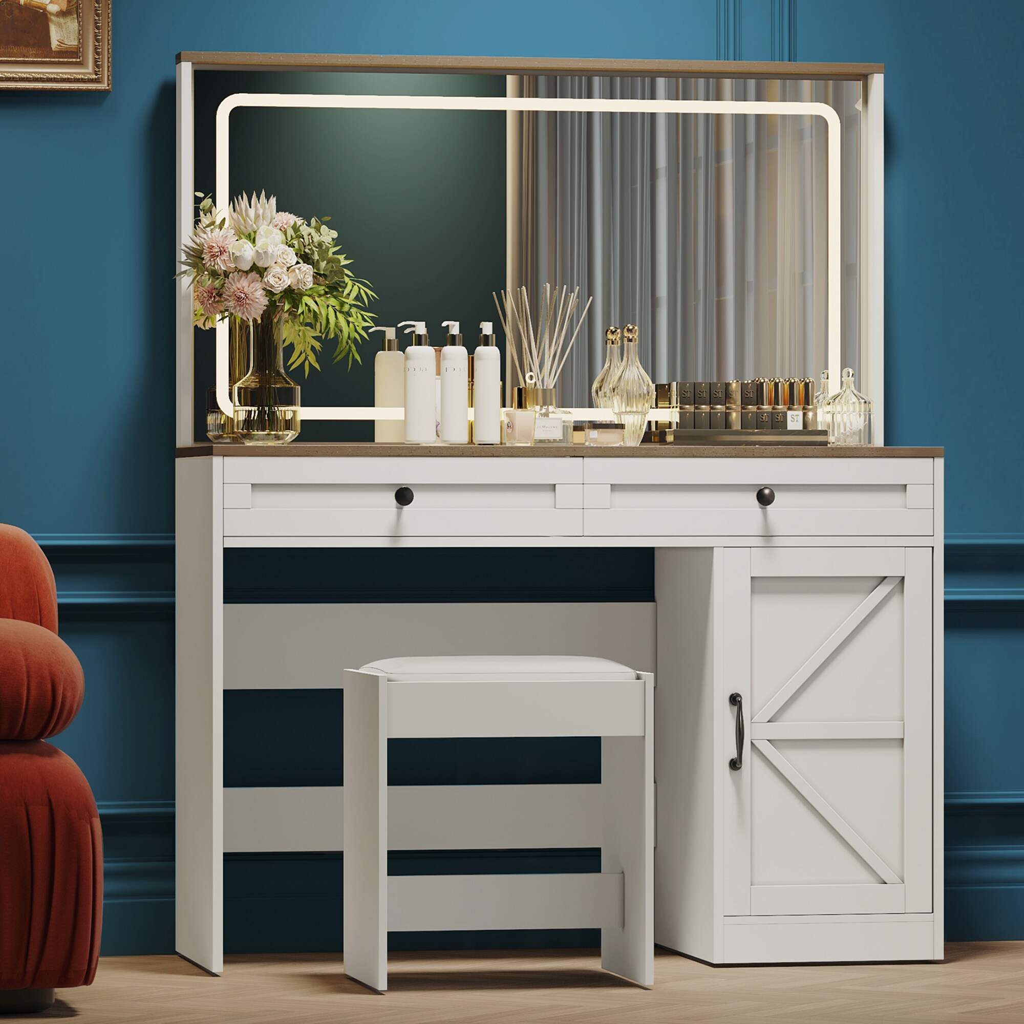SINOFURN SYD250012WT Bedroom-Vanities - View #5