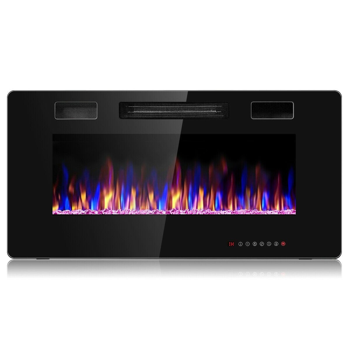 GZMR GZ-HY73EP 31-in W Black Wall mount LED Wall-mount Electric Fireplace with Remote Control Included
