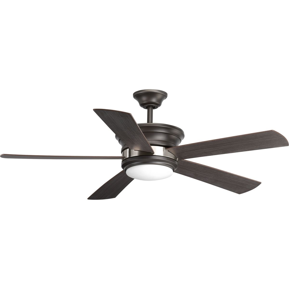 Progress Lighting P2540-14330K Harranvale 54-in Integrated LED Graphite with Graphite/American Walnut Blades Ceiling Fan With Light - Remote Included ( 5 -Blade )