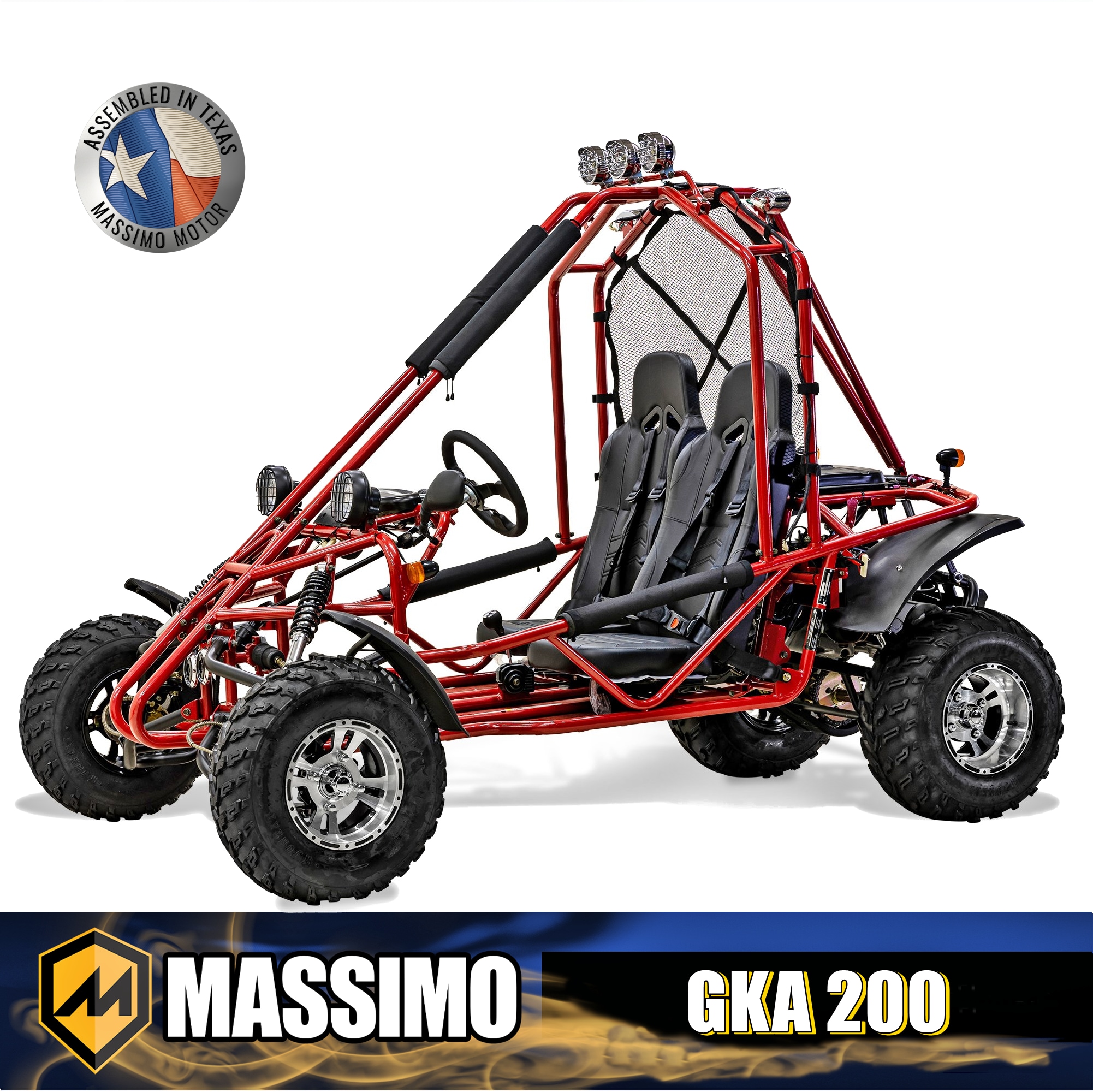 Massimo Y580200713 Gka 200 Go Kart 35Mph 10Hp 169Cc Engine Supports Riders Up To 350 Pounds