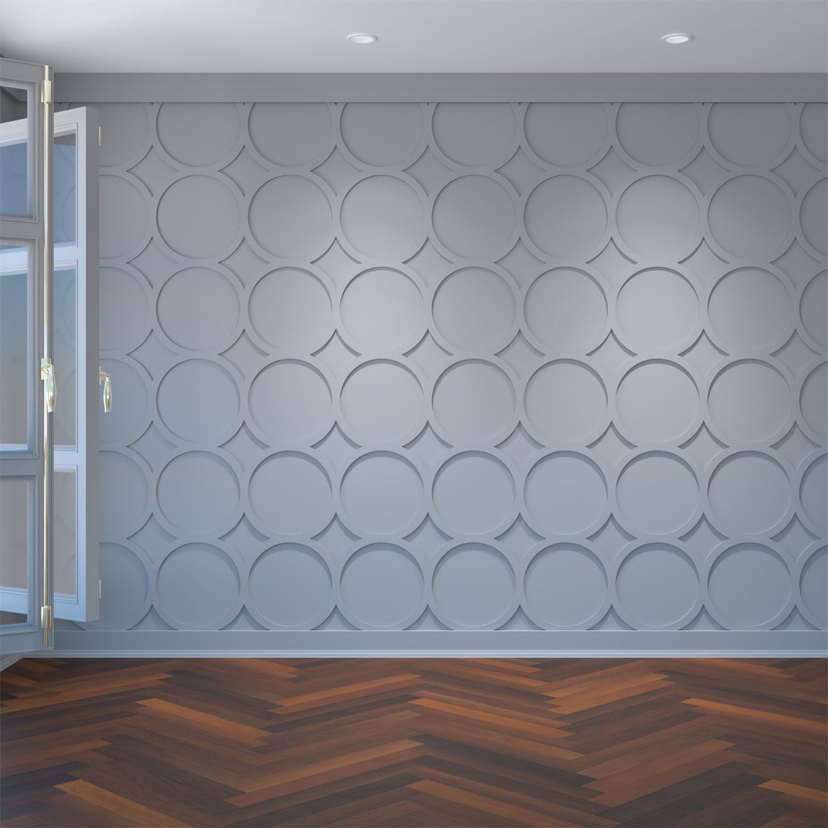 Ekena Millwork WALP16X16BEA 15-3/8-in x 15-3/8-in Smooth Paintable/Stainable White PVC Fretwork Wall Panel ( 1.64 )