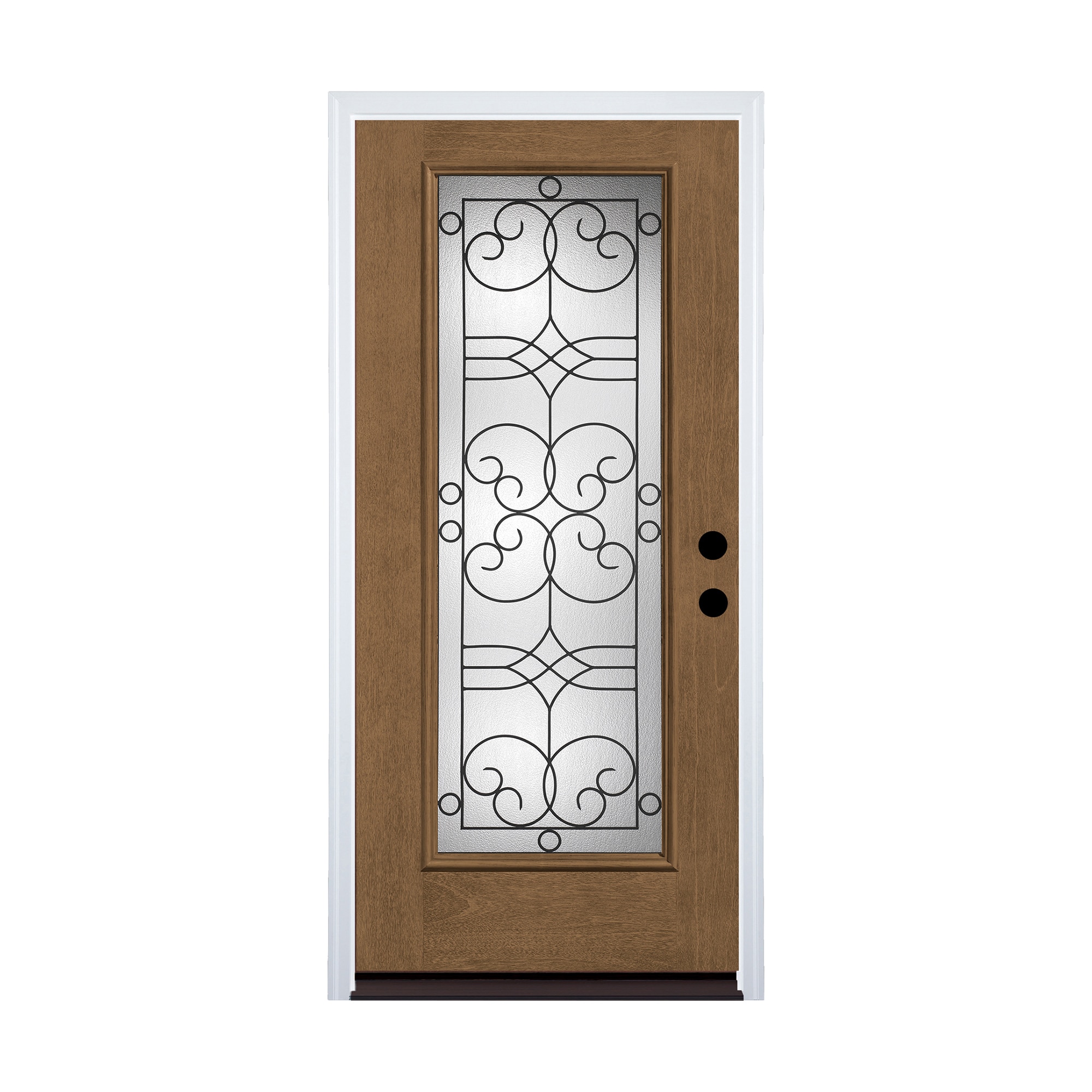 Therma-Tru SALINAS 36-in x 80-in Fiberglass Full Lite Prehung Front Door with Brickmould Insulating Core