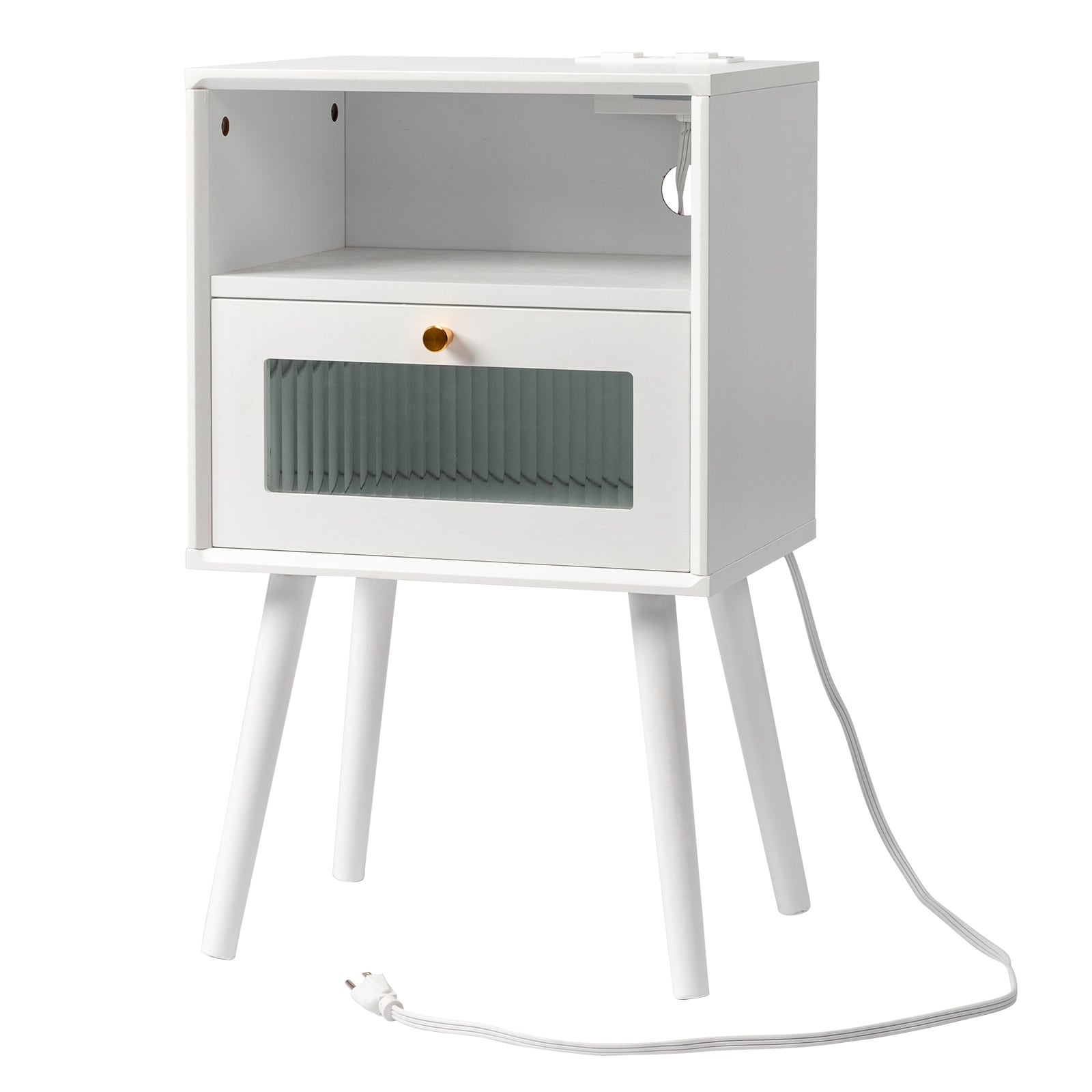 Outopee LO1G52004615 White Nightstand