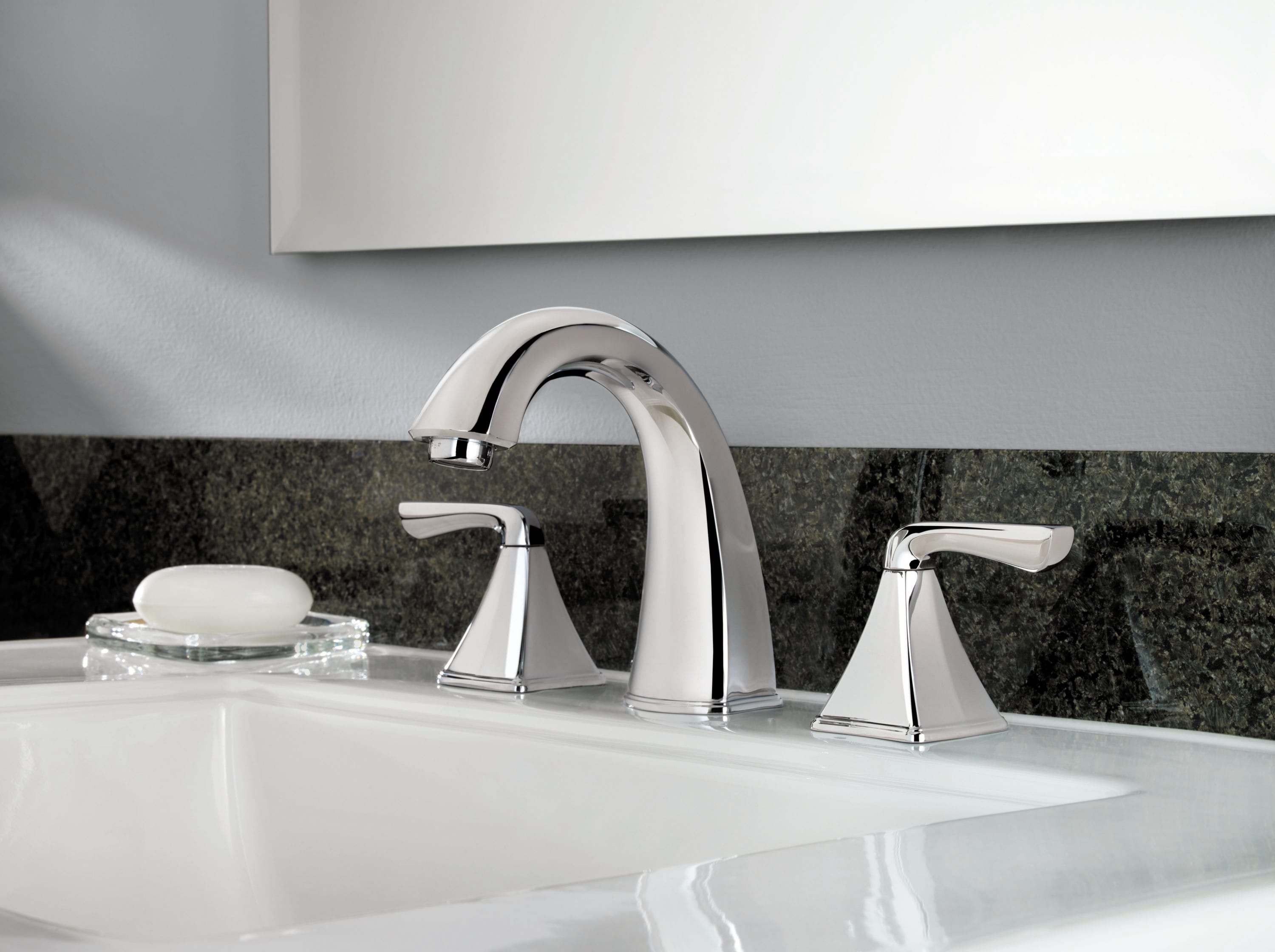 Pfister LF-049-SLCC Selia Polished chrome Widespread 2-handle WaterSense High-arc Residential Handle Bathroom Sink Faucet with Drain