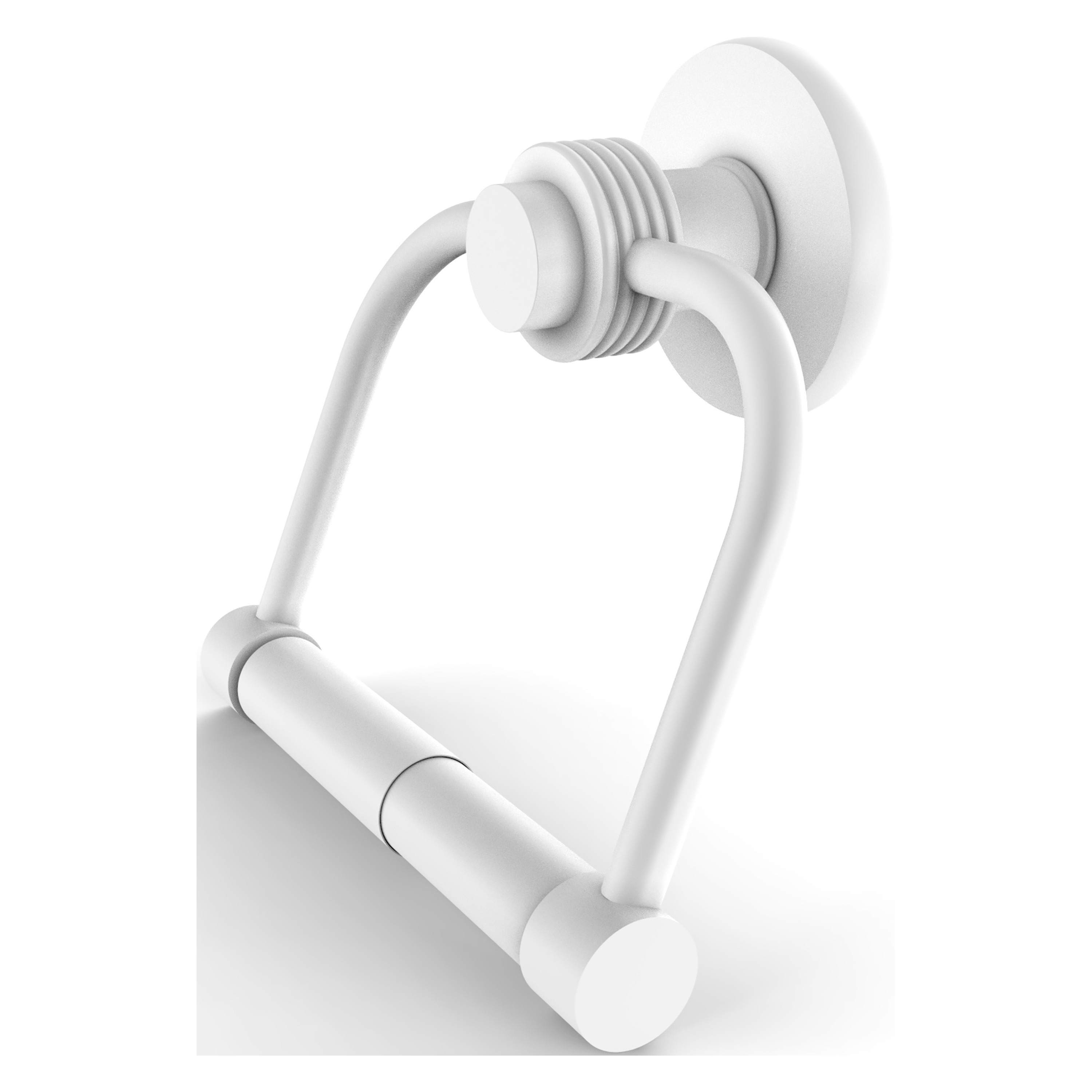 Allied Brass 924G-WHM Mercury Matte White Wall mount Double post Toilet Paper Holder 1 -Rolls with Storage