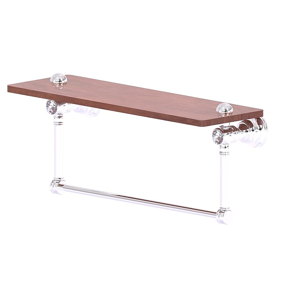 Allied Brass Carolina Crystal Polished Chrome 1-Tier Brass Wall Mount Bathroom Shelf Allied Brass Carolina Crystal Polished Chrome 1-Tier Brass Wall Mount Bathroom Shelf