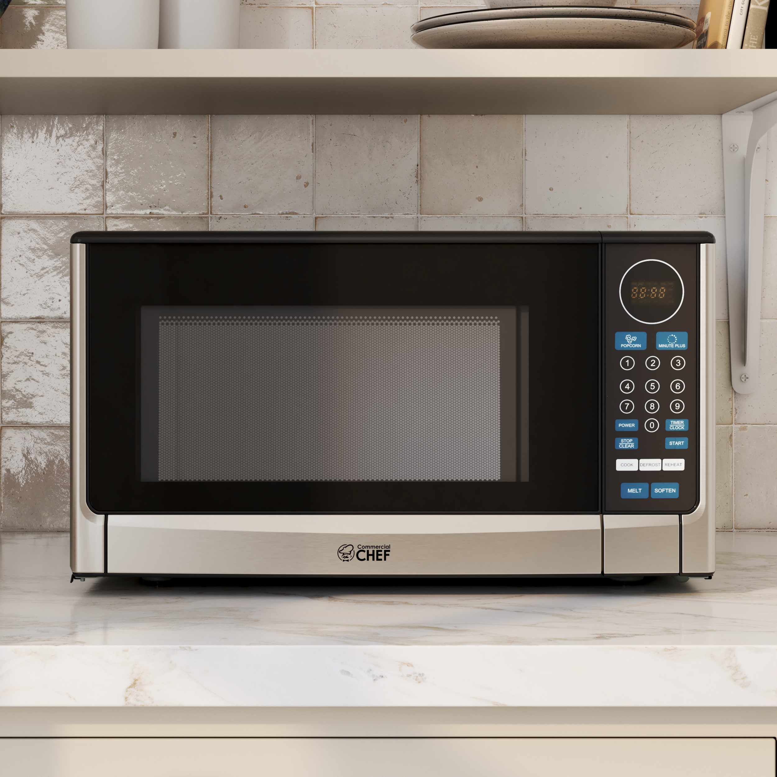 Commercial Chef CHM770SS Countertop Microwave Oven, 0.7 Cubic Feet, Stainless Steel