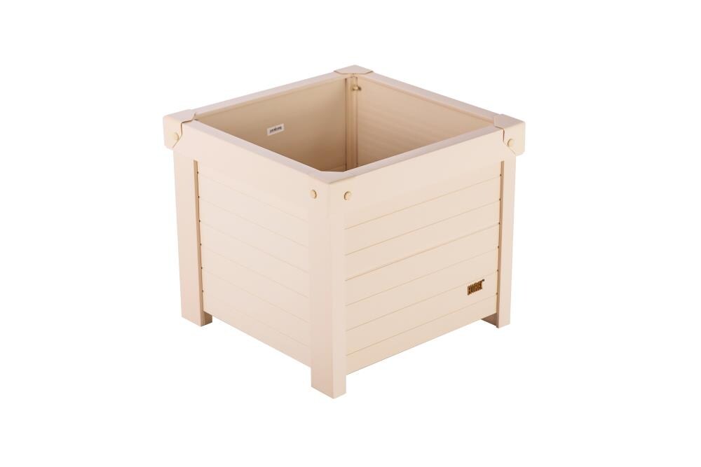 New Age Pet EPLT203-S18 Square 18-in W x 16-in H Brown Mixed/Composite Traditional Outdoor Planter
