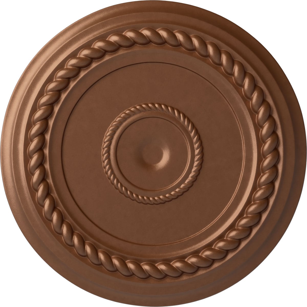 Ekena Millwork CM18ALPOS Alexandria Rope 19.625-in W x 19.625-in L Painted Polished Copper Polyurethane Whole Ceiling Medallion