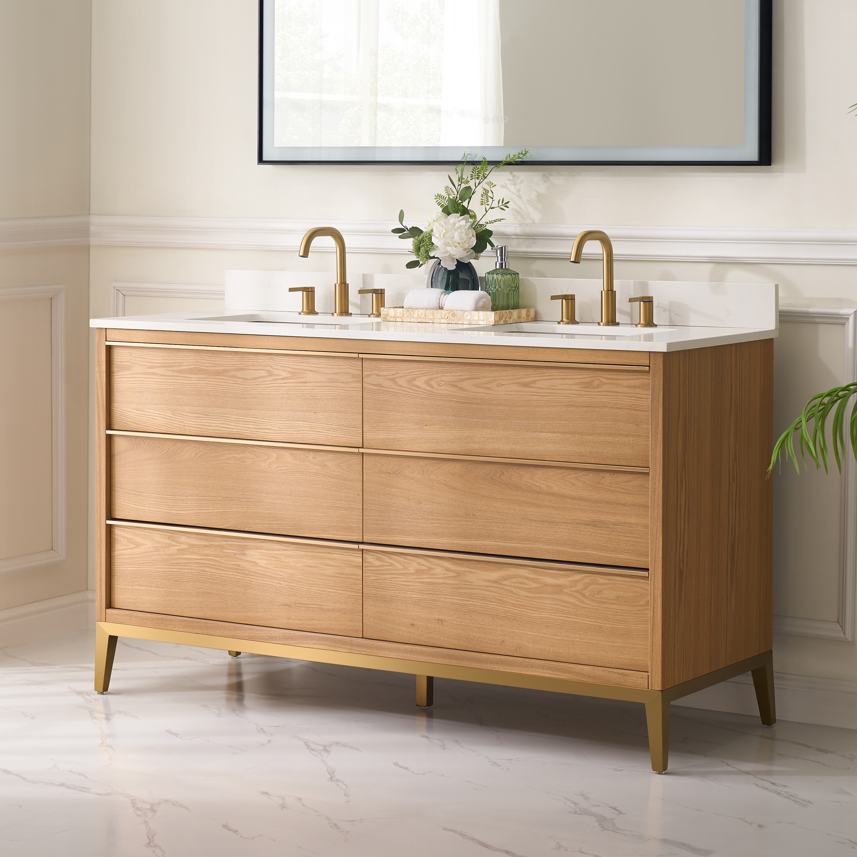 WELLFOR NOLAN60QZ-OAK Bath-Vanity-Combo - View #4