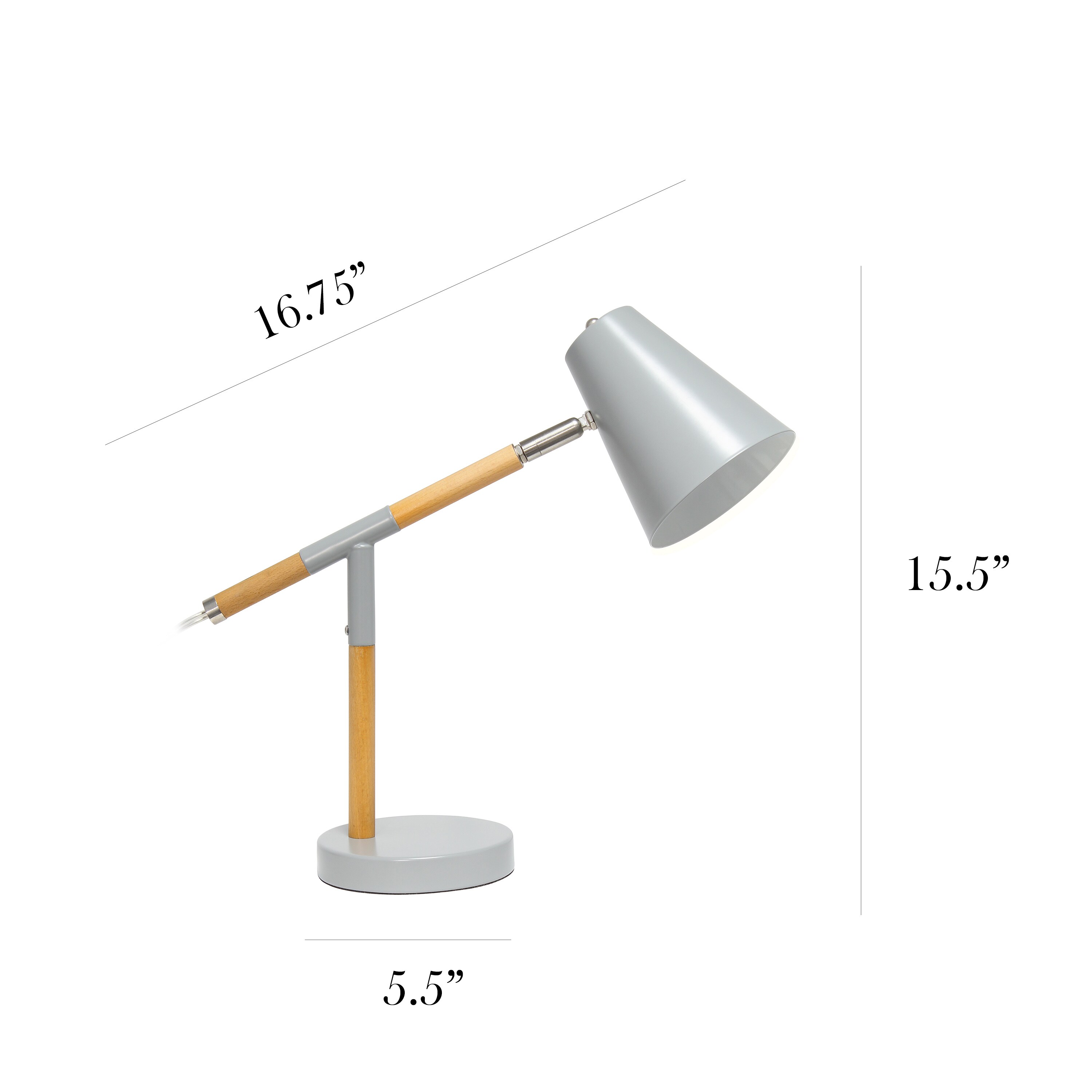 LimeLights 17.25-in Adjustable Blue Swing-arm Desk Lamp with Plastic Shade  in the Desk Lamps department at