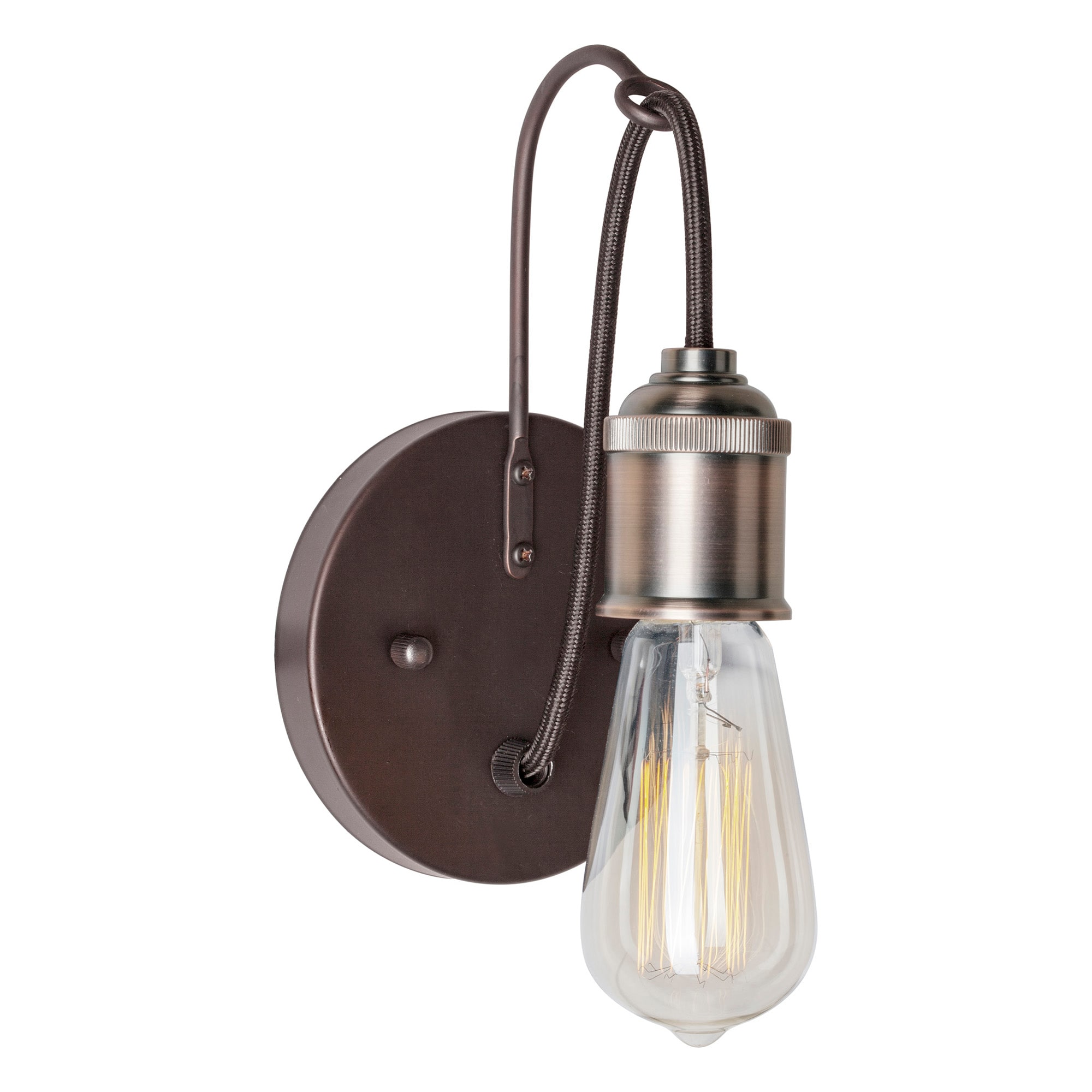 Idio 5-in W 1-Light Antique Bronze Modern/Contemporary Incandescent Wall Sconce | - Forte Lighting 5534-01-32