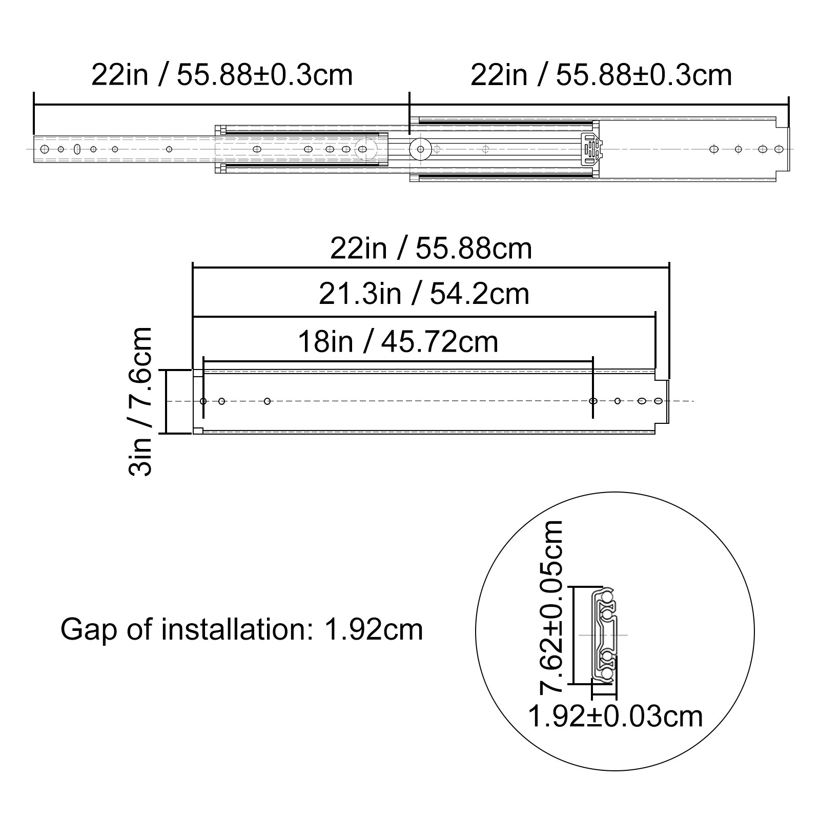 VEVOR CTDG22YC500B00001V0 Drawer-Slides - View #9