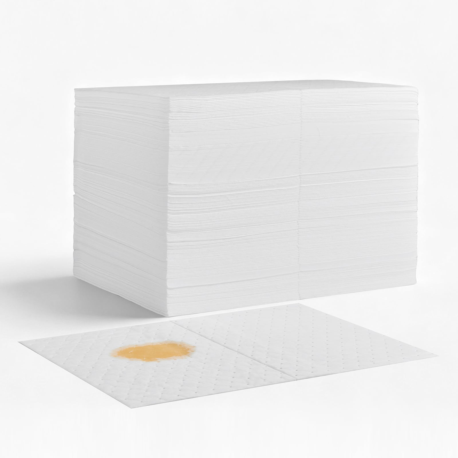 VEVOR Oil Absorbent Pads 15in x 20in 200-Pack Medium-Duty Spill Absorbing Pads for Gasoline Engine Oil Transmission Fluid Durable PP Absorbent Control Mats for Garage Workshop Factory
