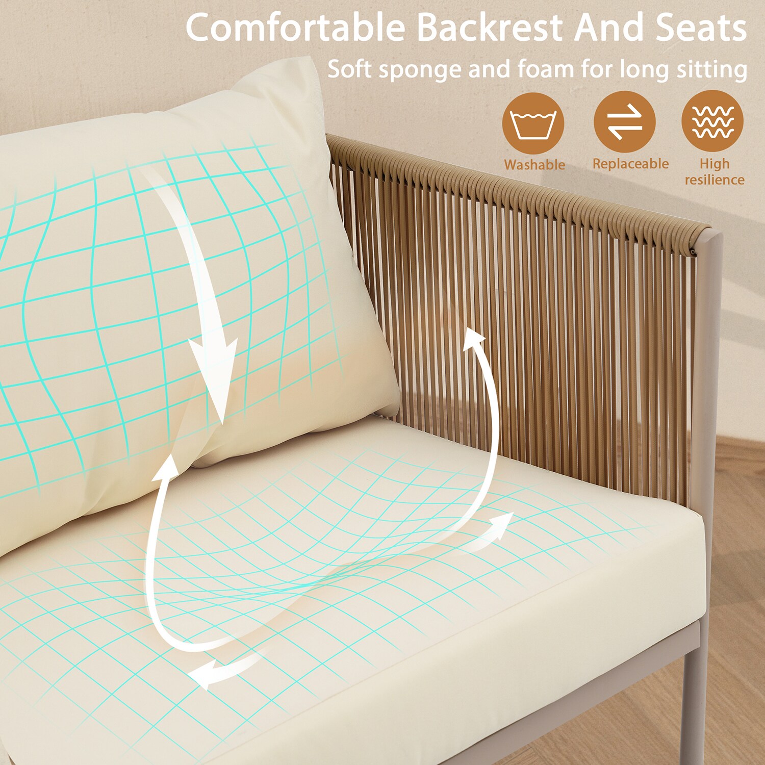 SINOFURN SYA020251WT Patio-Conversation-Sets - View #2