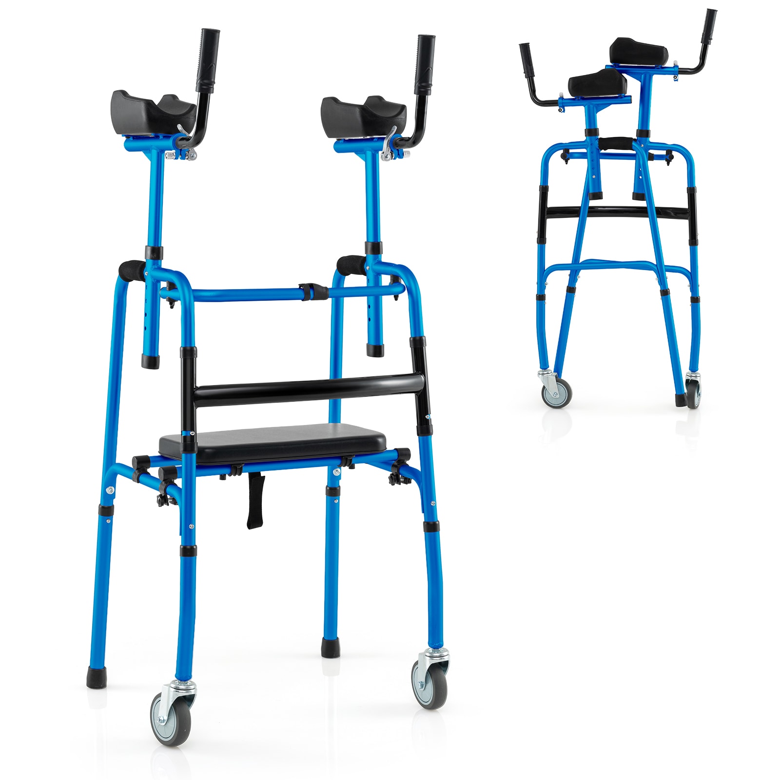 SUGIFT - Versatile Rolling Walker for Rehabilitation Training - Foldable Aluminum Walker with Sea...