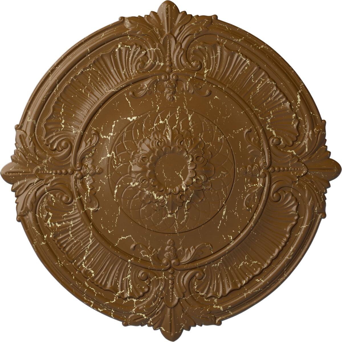 Ekena Millwork CM39ATSTC Attica 39.5-in W x 39.5-in L Painted Smokey Topaz Crackle Polyurethane Whole Ceiling Medallion