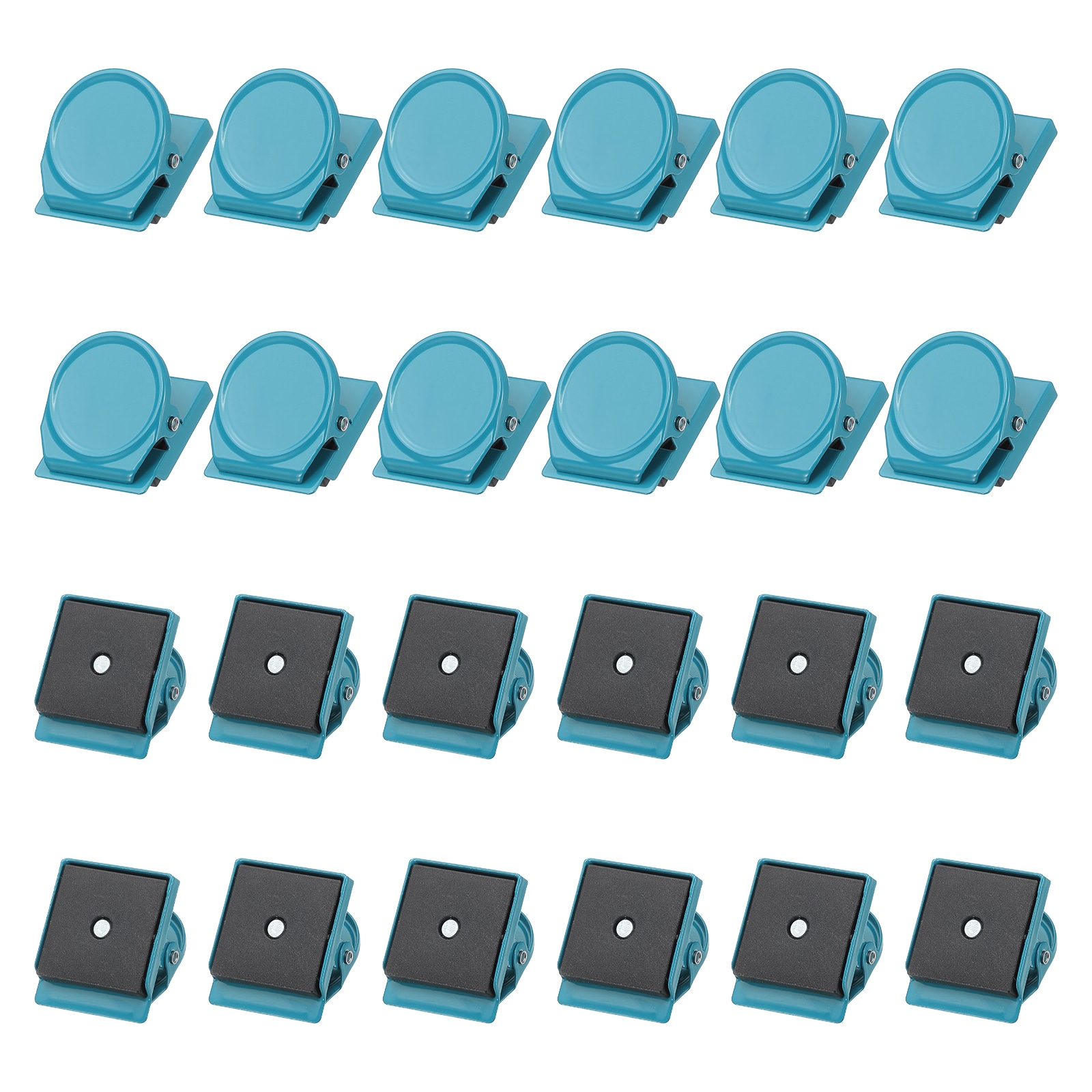 PATIKIL S25112400UX1775 31mm Magnetic Clips 24pcs Stainless Steel Refrigerator Magnet Hook Clips for Photo Displays Whiteboards Fridges Classrooms Office Light Blue