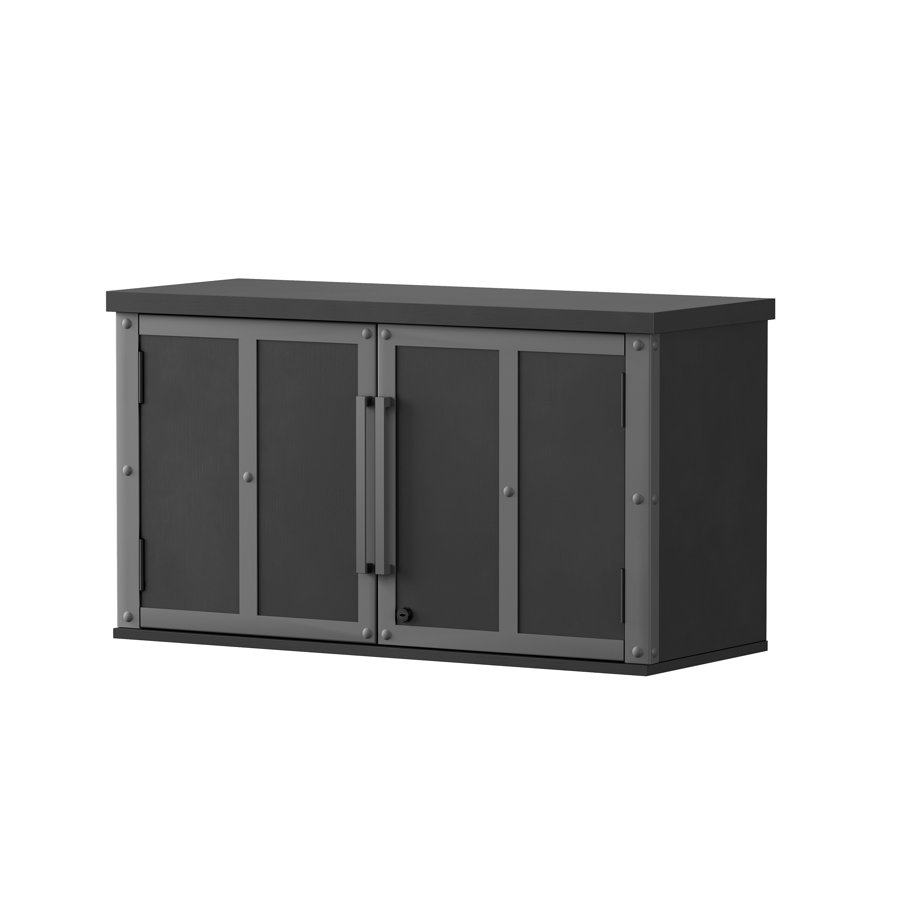 Keoki Composite Wood Freestanding or Wall-mounted Garage Cabinet in Black (36-in W x 20-in H x 14-in D) | - Scott Living SL36WBKK-1