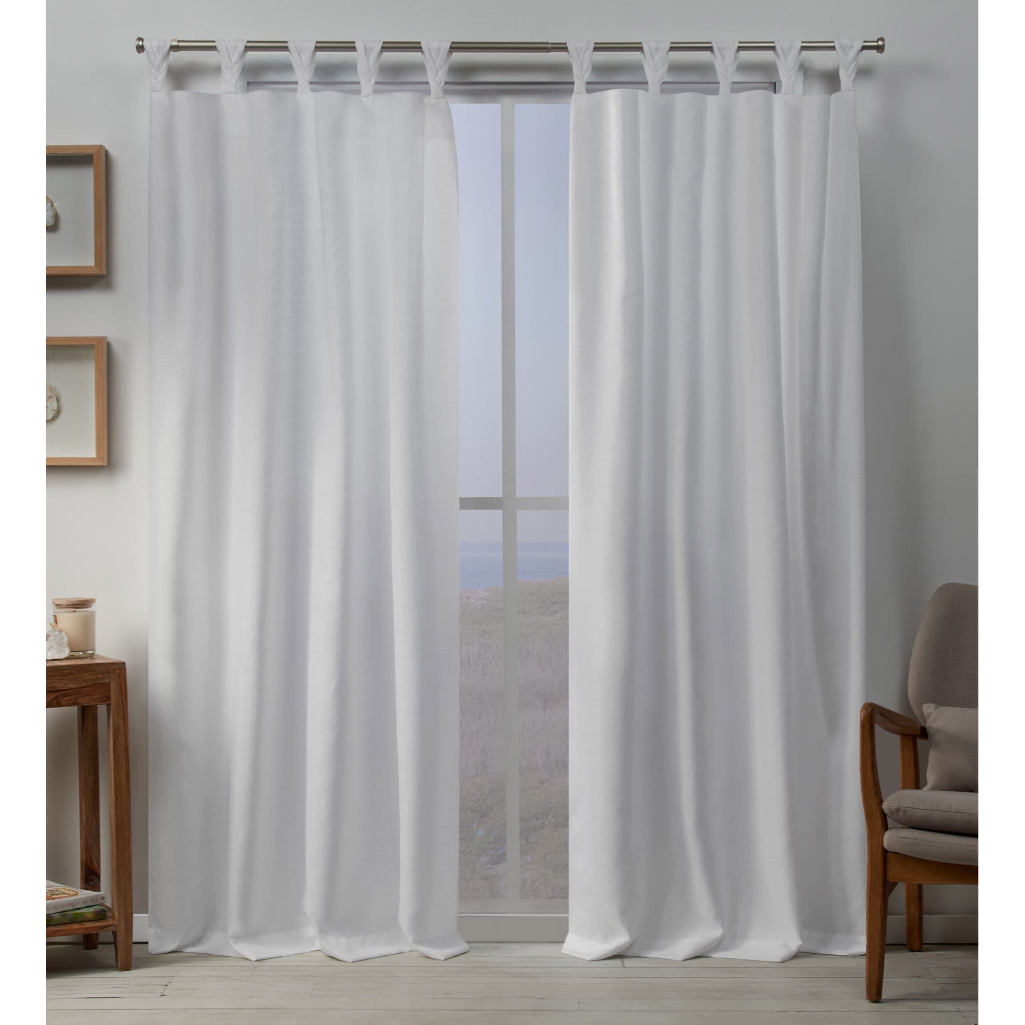 Exclusive Home EH8480-02-2108L 108-in Winter Light filtering Top tab Curtain panel pair