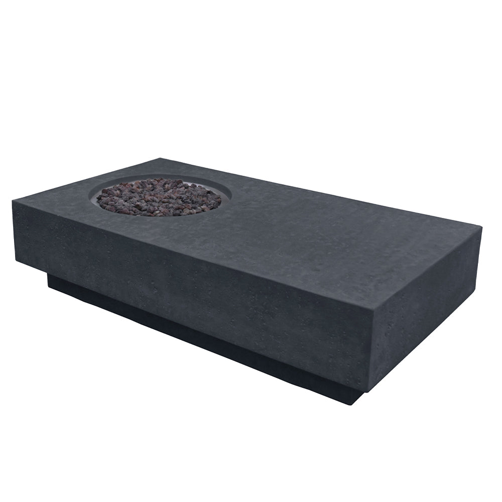 Elementi OFG104DG-NG 56-in W Dark Grey Glass fiber reinforced concrete Rectangle Natural gas Fire pit