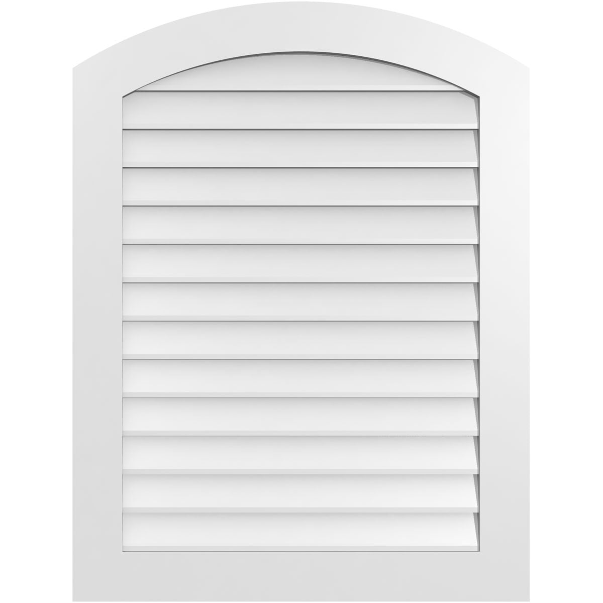 Ekena Millwork GVPAR32X4201SN 32-Inches x 42-Inches Off-white Round top PVC Gable Louver Vent