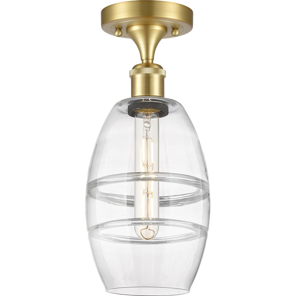 Innovations Lighting 2672676 516-1C-SG-G557-6CL Ballston Vaz Semi-Flush Mount Satin Gold