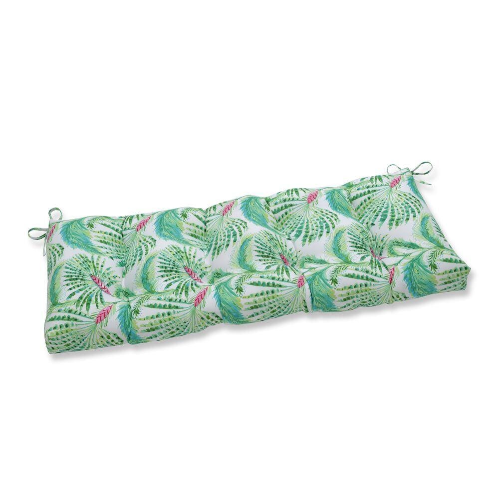 Pillow Perfect Shake and Stir Tropical 48-in x 18-in Green Patio Bench ...