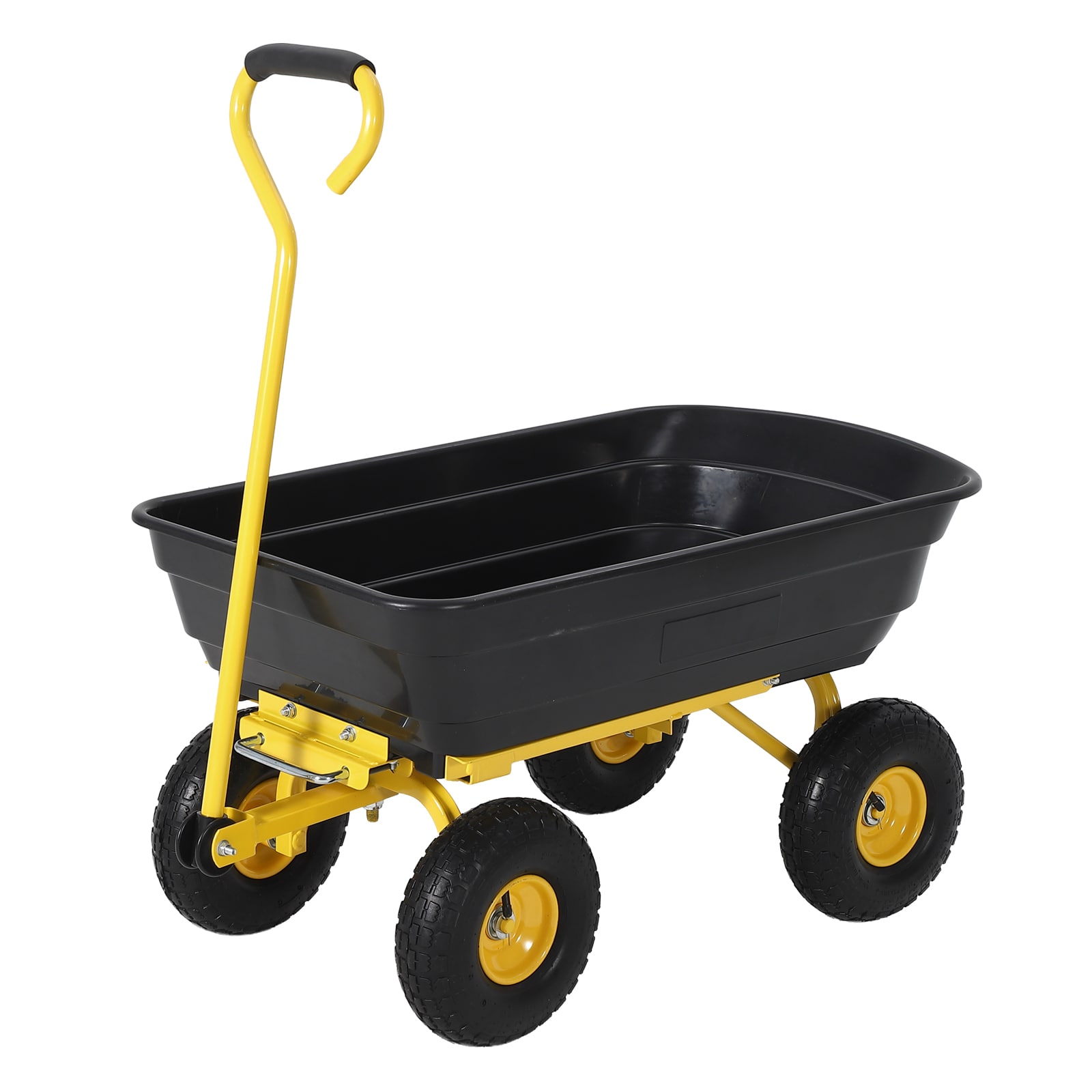 Assile 600 Lb Heavy Duty Garden Dump Cart with Quick Release 10 Inch Flat Free Wheels for Soil and Tools #XH260902155