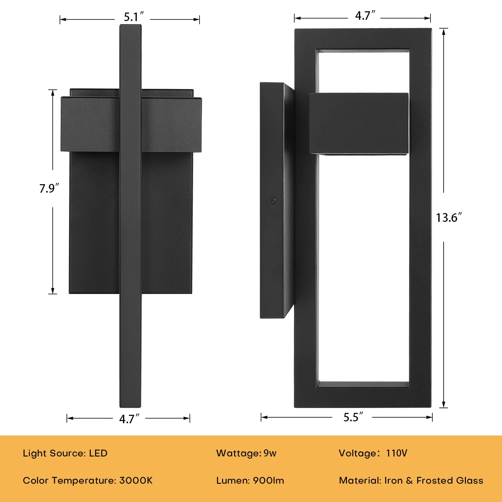 LamQee 06FTL0247ABK Outdoor-Wall-Lighting - View #12