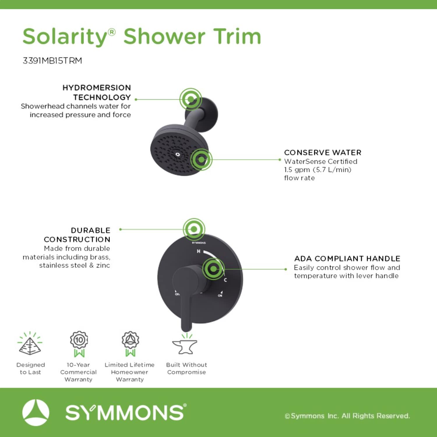 Symmons 3391MB15TRM Tub-Shower-Faucets - View #3