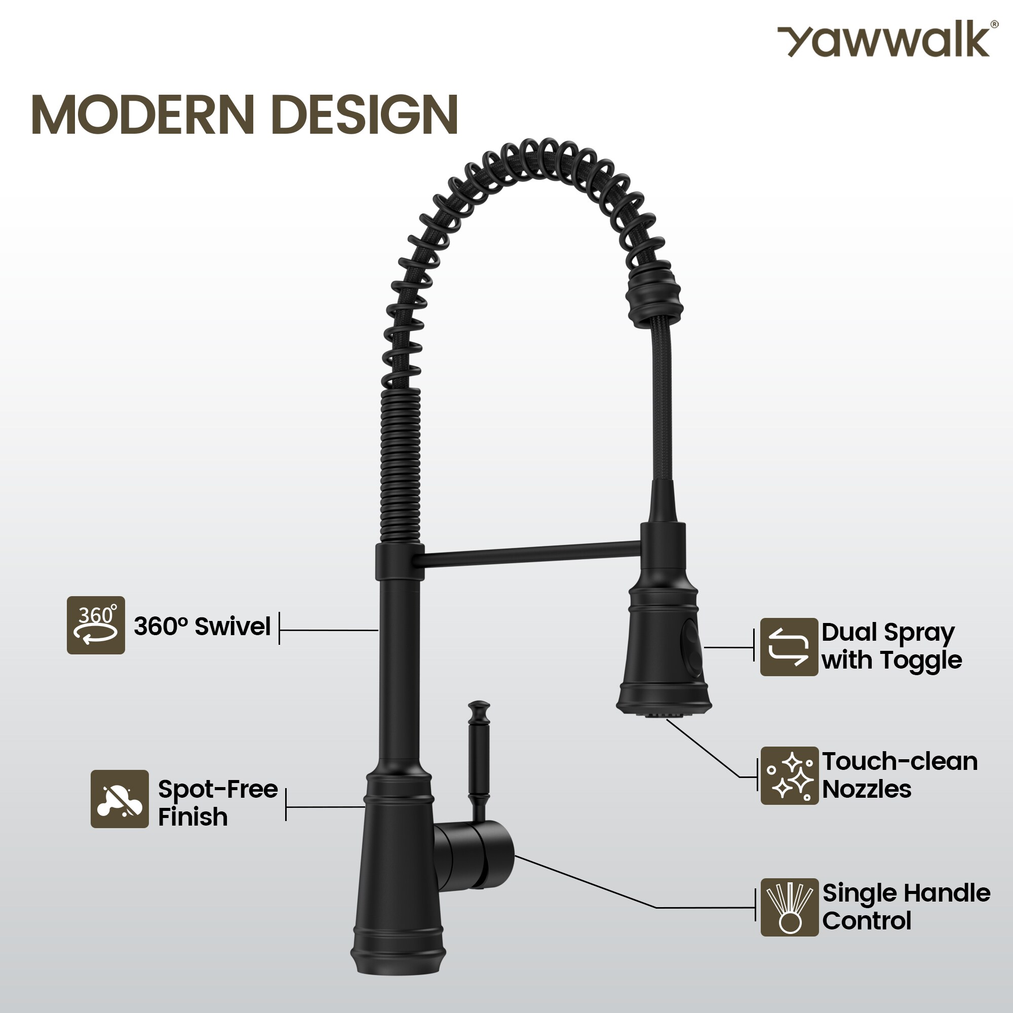 YAWWALK Y13W45K-MB Kitchen-Faucets - View #8