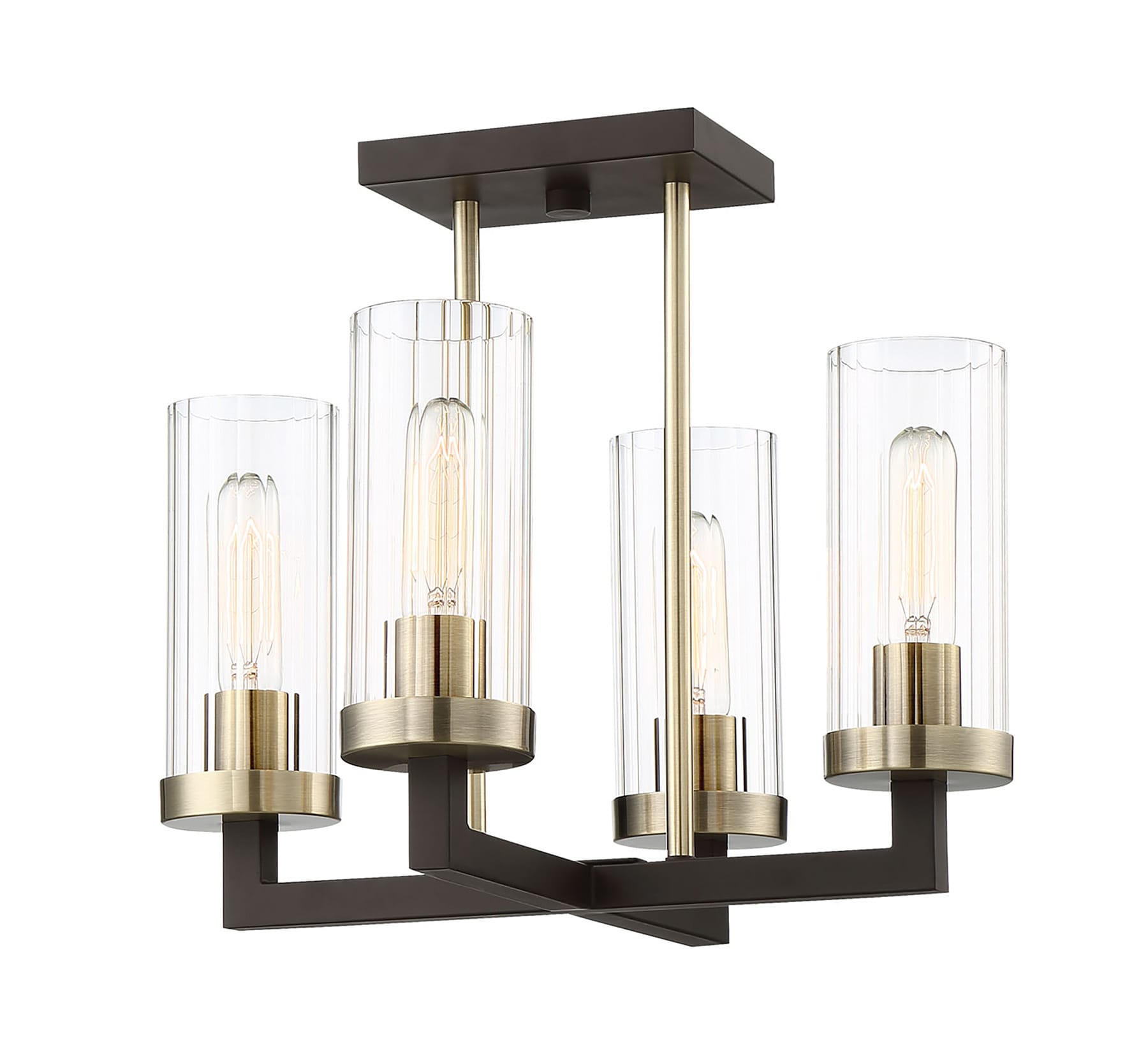 Minka Lavery 3049-560 Ainsley Court 4 -Light 16-in Brushed Bronze Semi Flush Mount Light