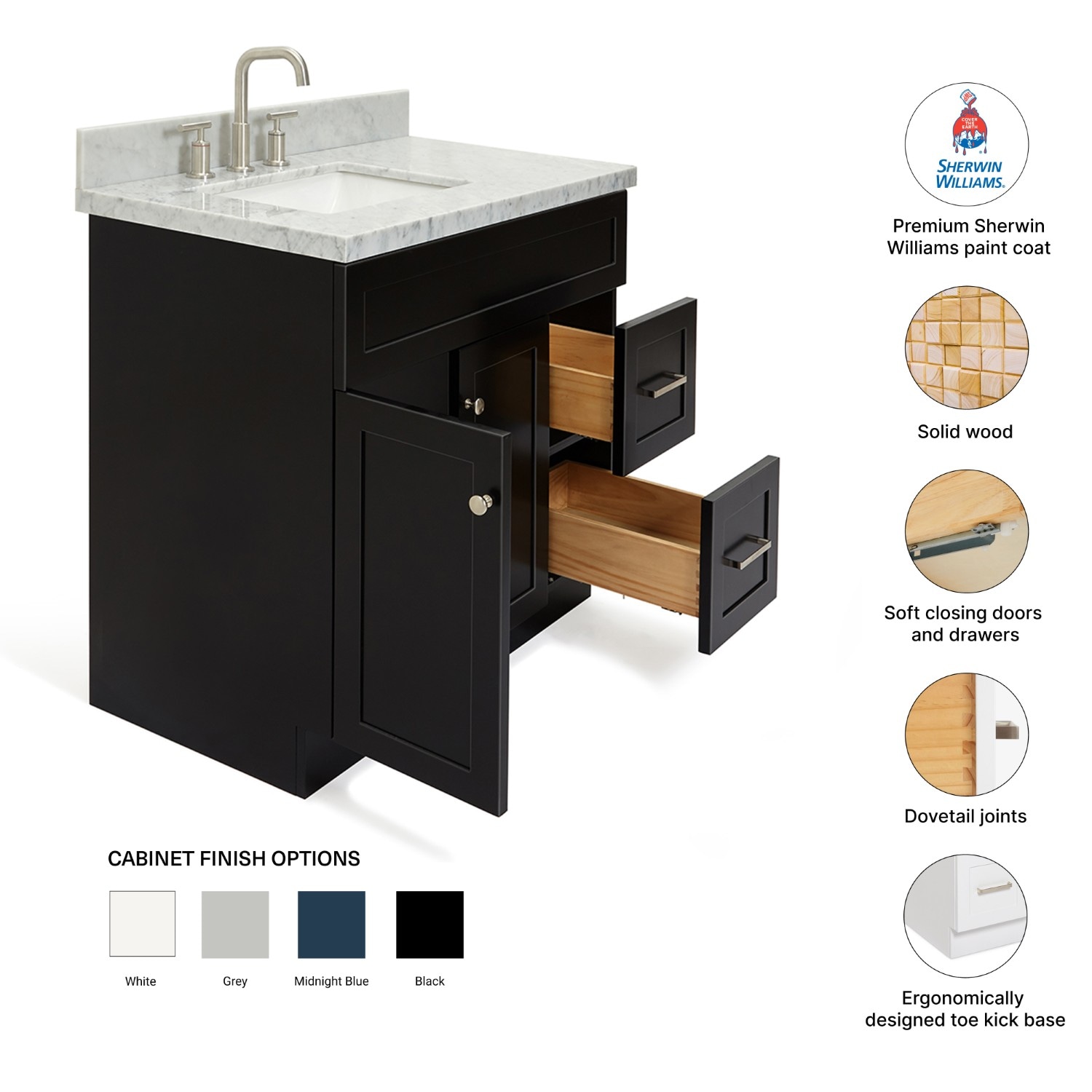 ARIEL F037SLCWRVOBLK Bath-Vanity-Combo - View #5