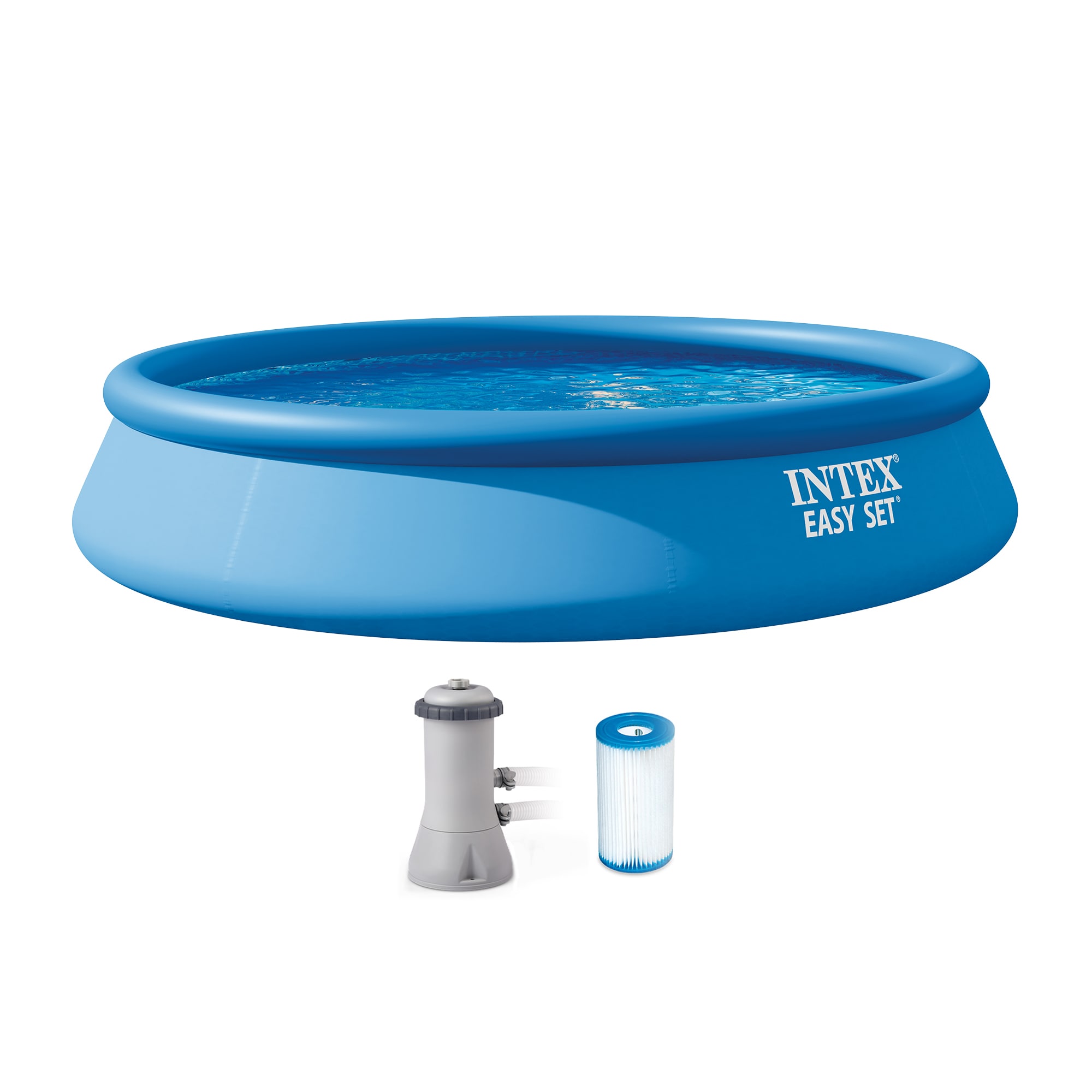 Intex  Easy Set 15ft x 33in Inflatable Kid Family Swimming Pool with Filter Pump